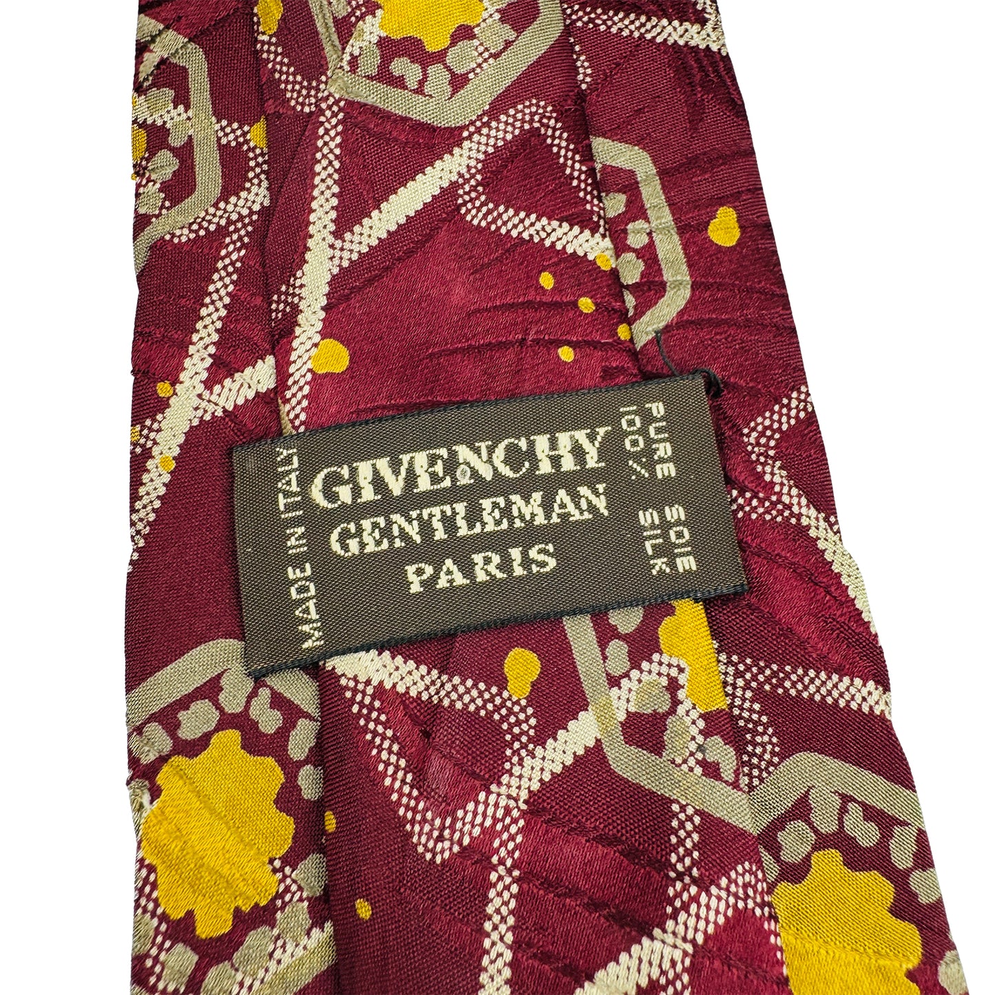 Givenchy Wine Red 'Geometric Pattern' Tie (Size Regular)