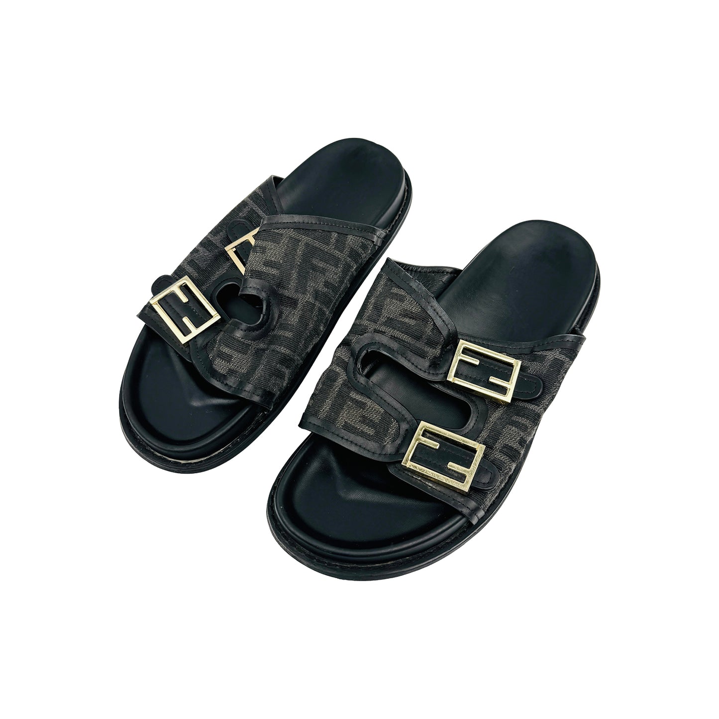 Fendi Feel Black Sandal Slippers (Size 42.5)