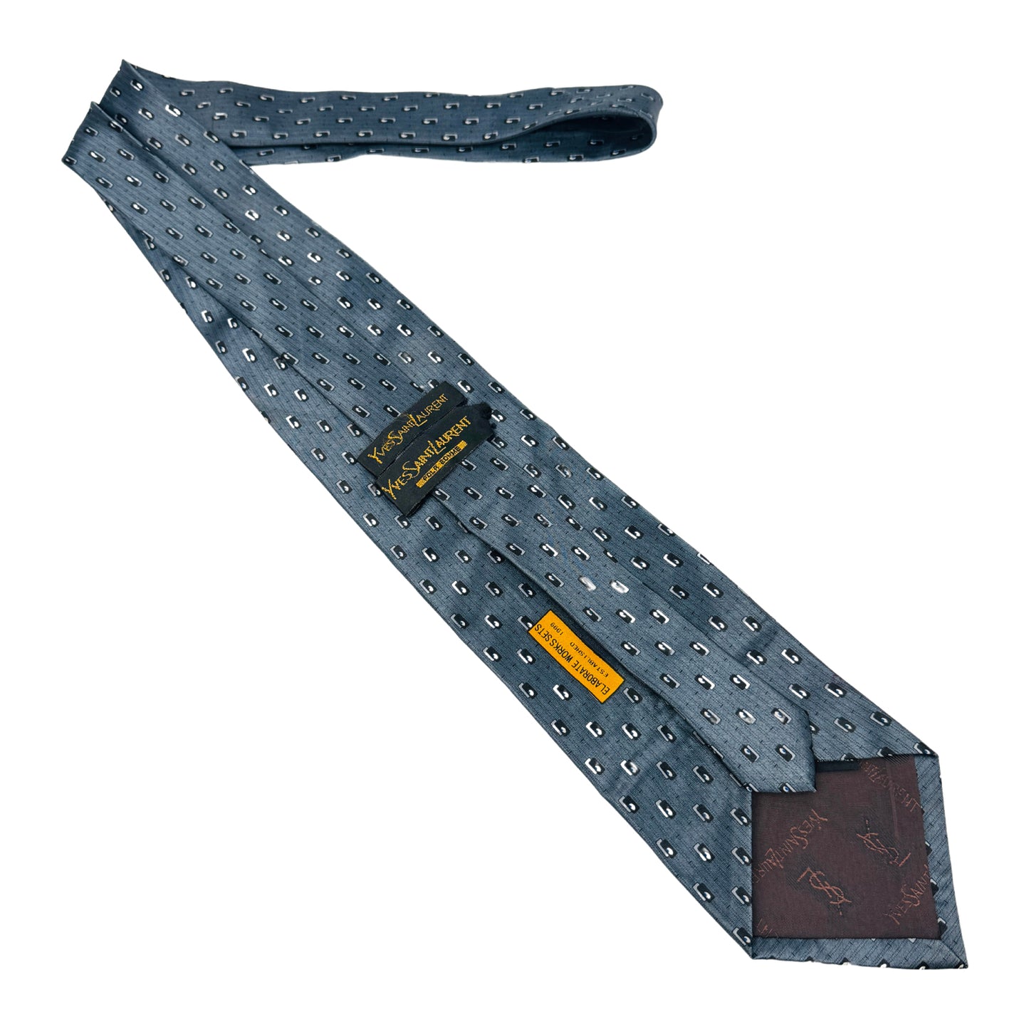 Yves Saint Laurent Steel Blue 'Accents' Tie (Size Regular)
