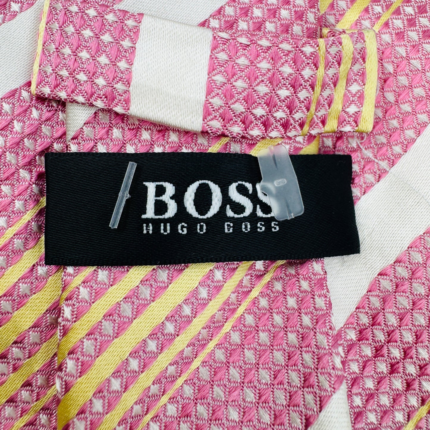 Hugo Boss Pink 'Diagonal Stripes' Silk Tie (Size Regular)