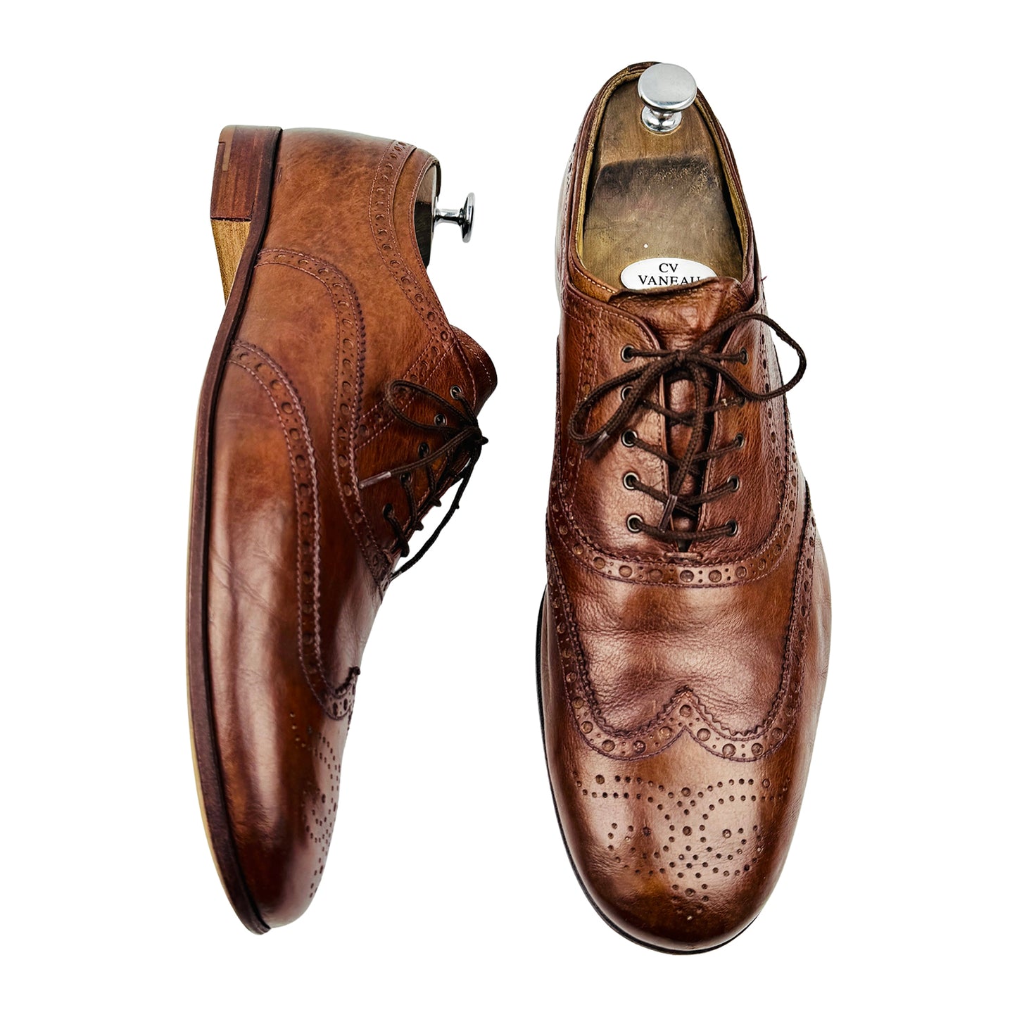 Prada Men's Brown Leather Oxford Shoes (Size 46/46.5)
