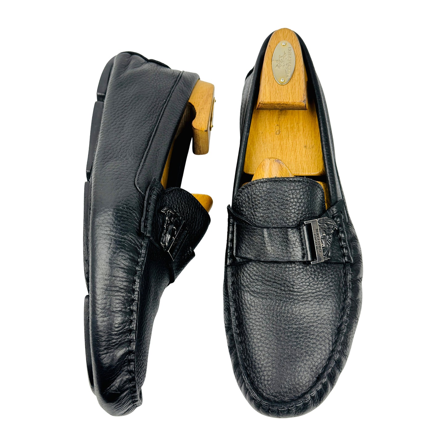 Versace Black Medusa Plaque Loafers (Size 42)
