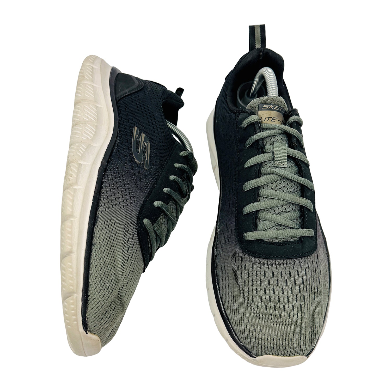 One Front One Cross image of Skechers Men's Track Ripkent Black Sneakers (42/42.5) - 232399 OLSK