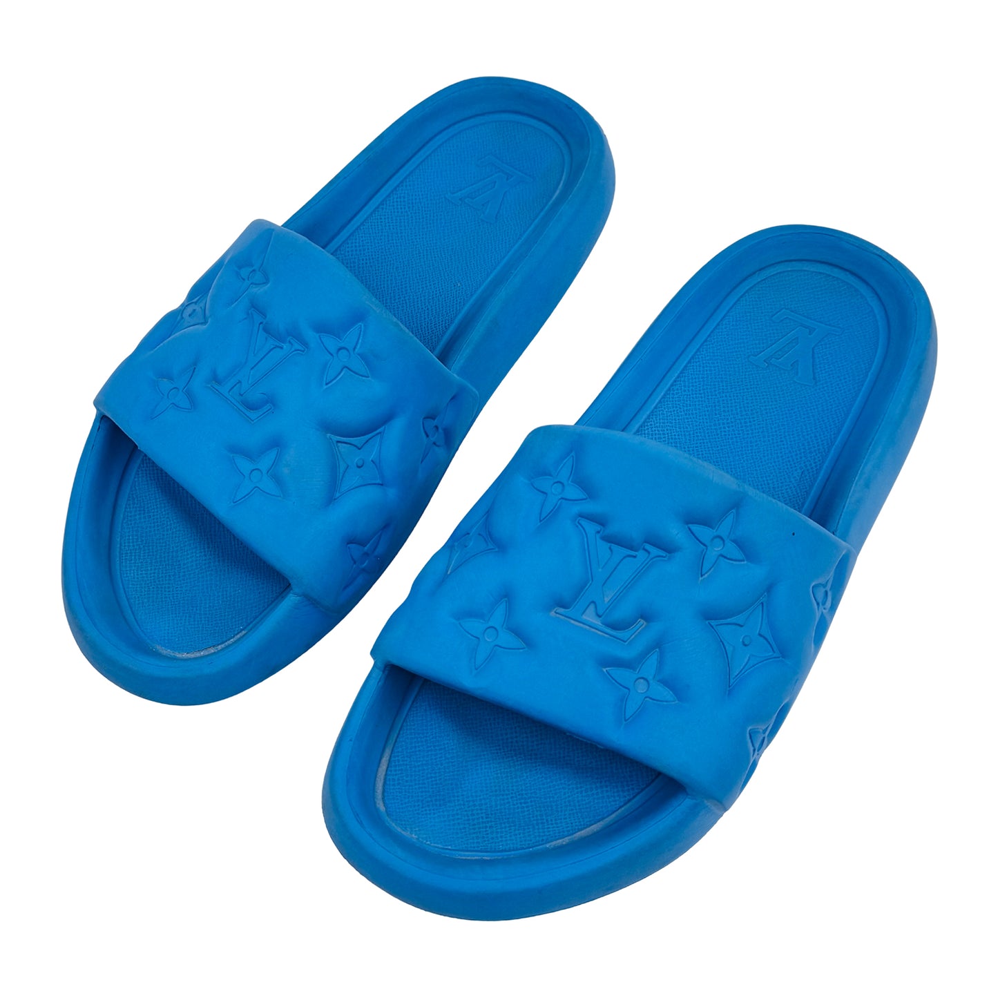 Louis Vuitton Men's Waterfront Blue Slides (Size 44)