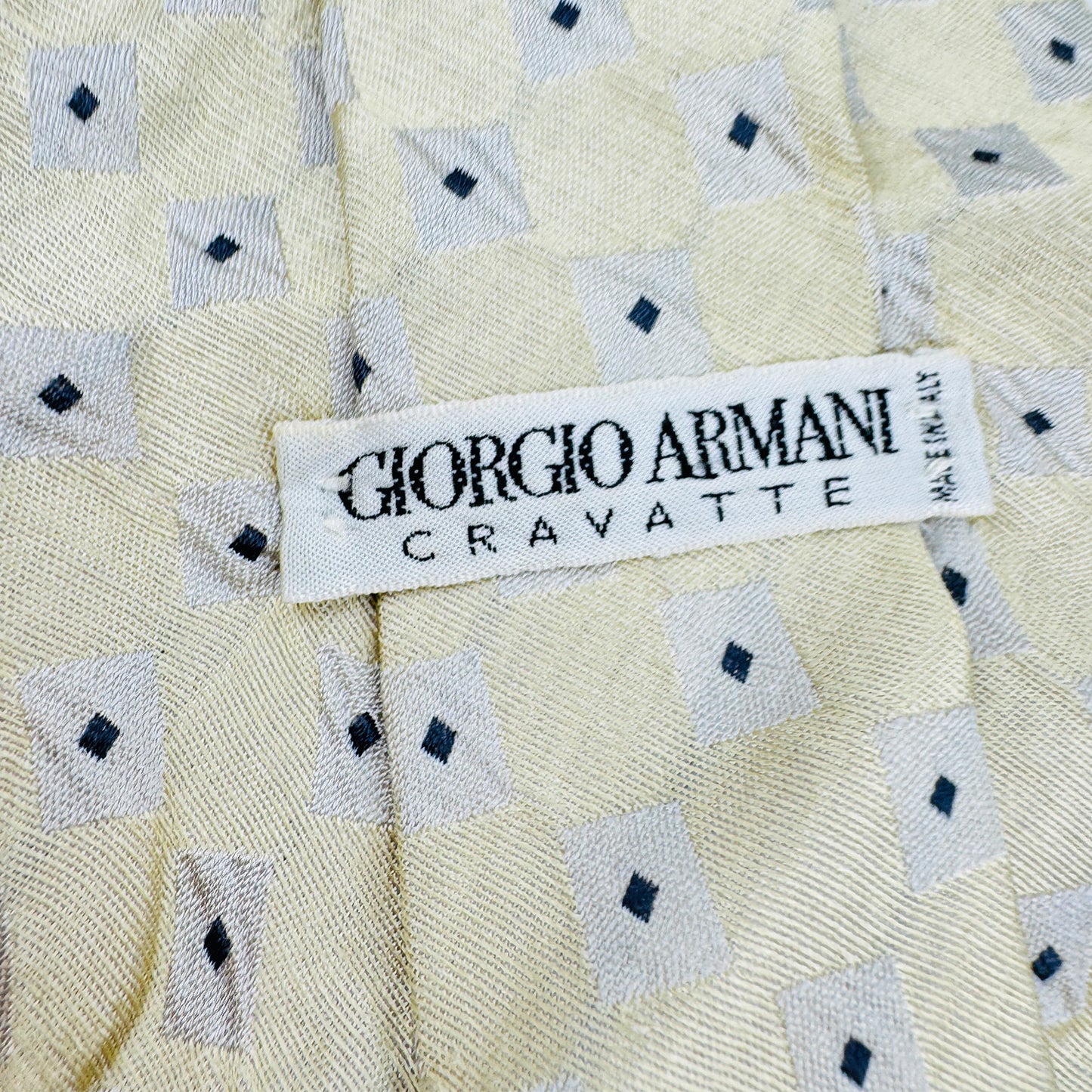 Giorgio Armani Pale Gold 'Geometric Squares' Tie (Size Regular)