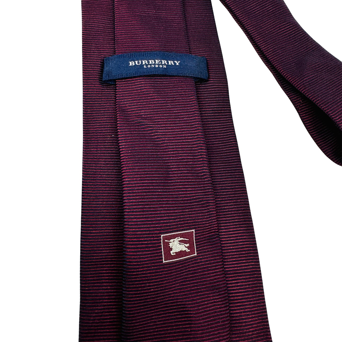 Burberry London Deep Burgundy 'Subtle Diagonal Stripes' Silk Tie