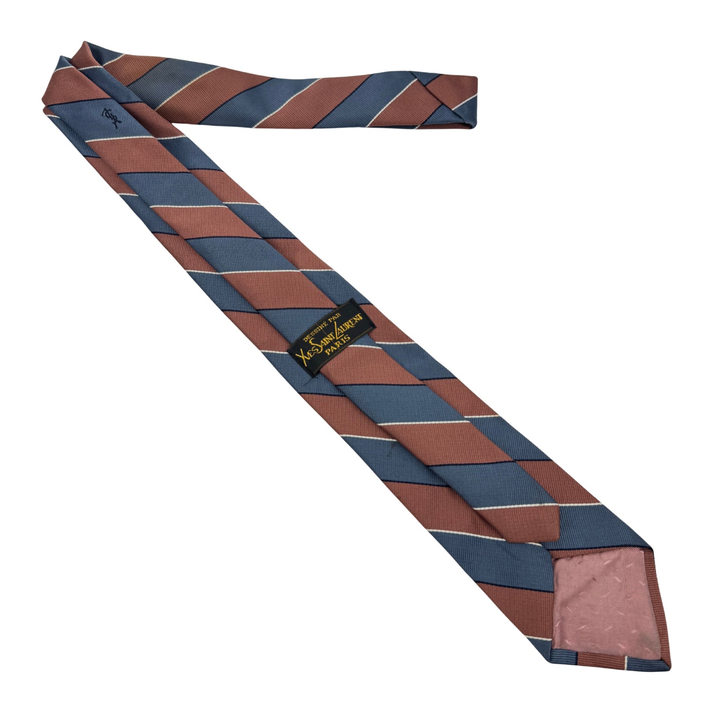 Yves Saint Laurent Rust 'Diagonal Stripes' Tie (Size Regular)