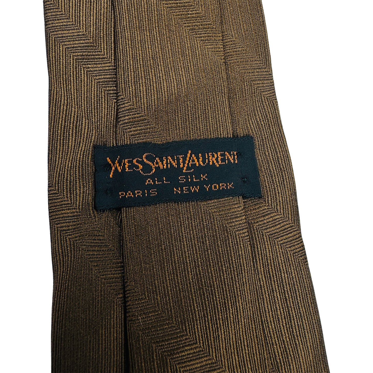 Yves Saint Laurent Brown 'Geometric Pattern' Tie (Size Regular)