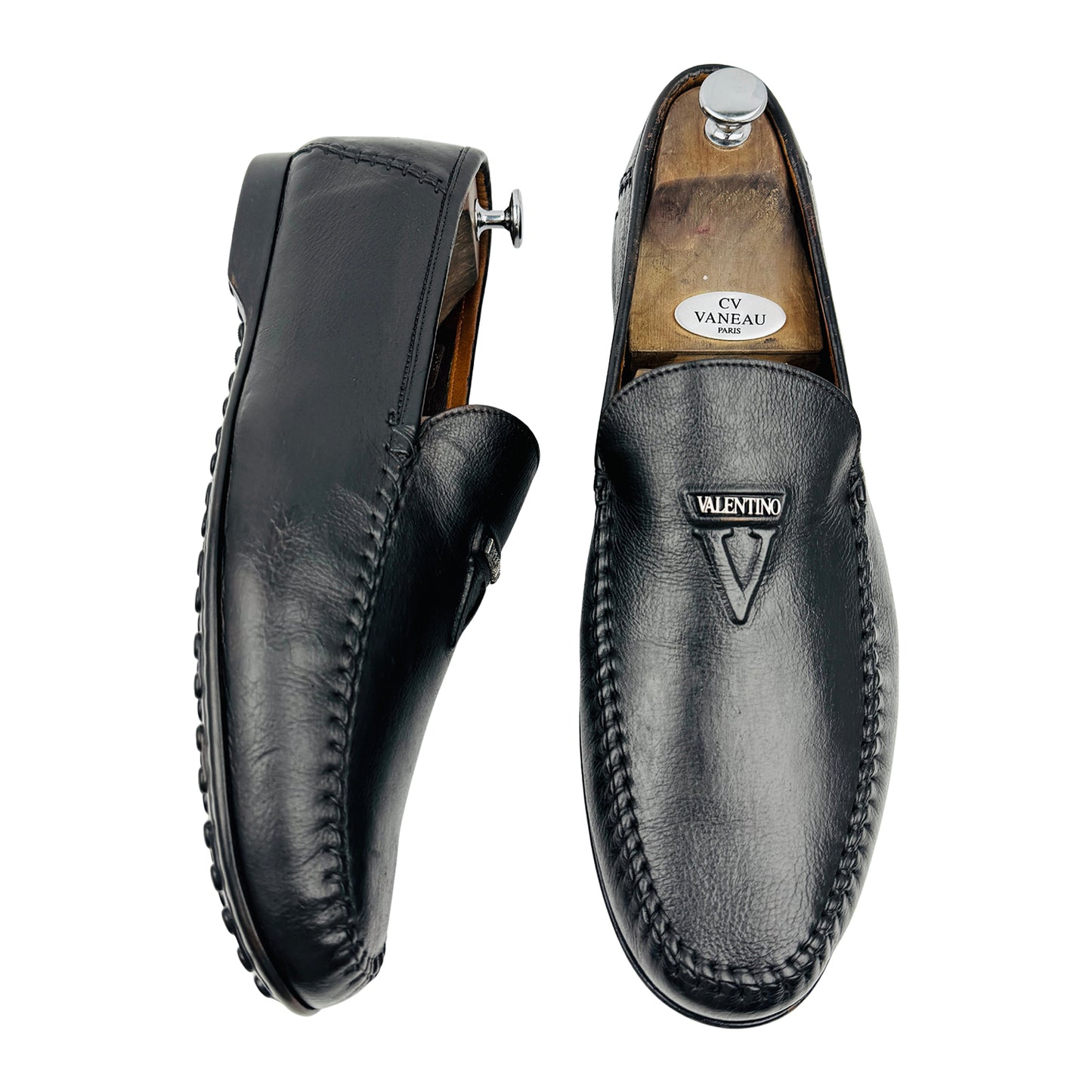 Valentino Men's V-Logo Black Loafers (Size 45/45.5)