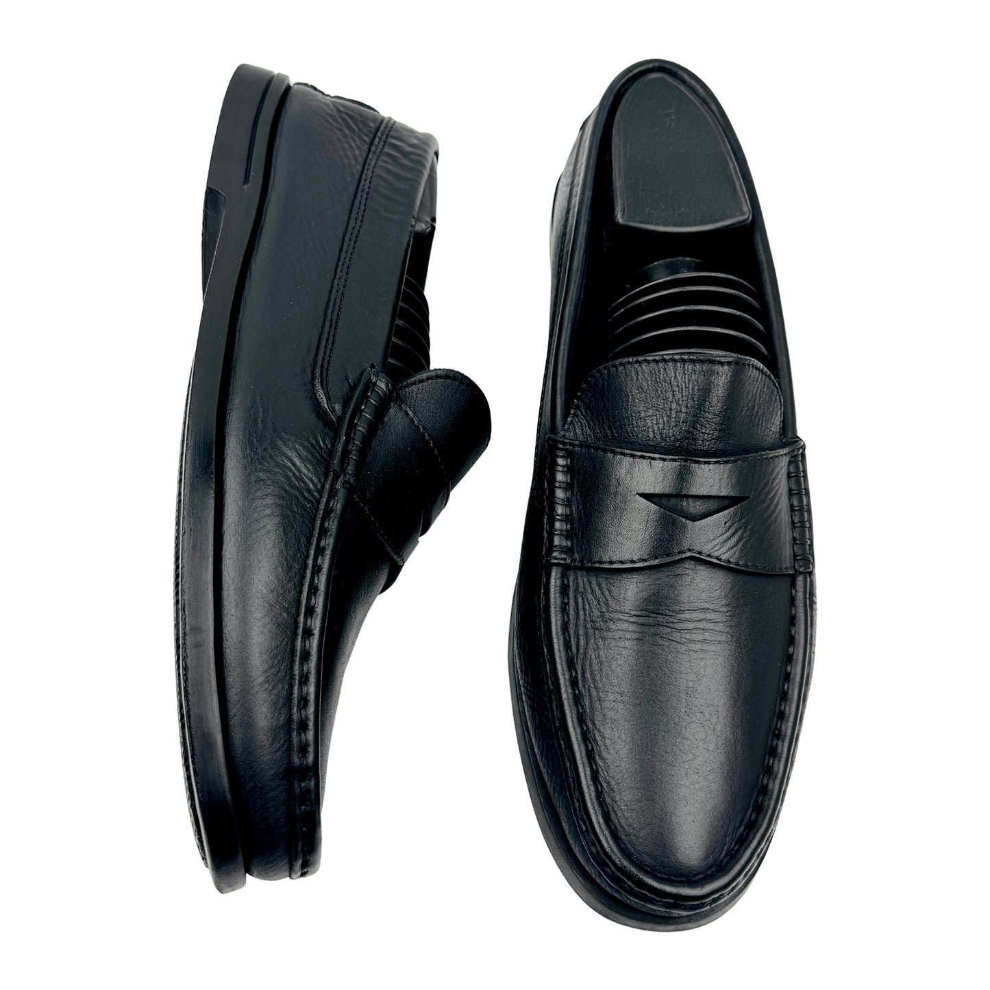 Bally Men's Black Leather Penny Loafers (Size 42)