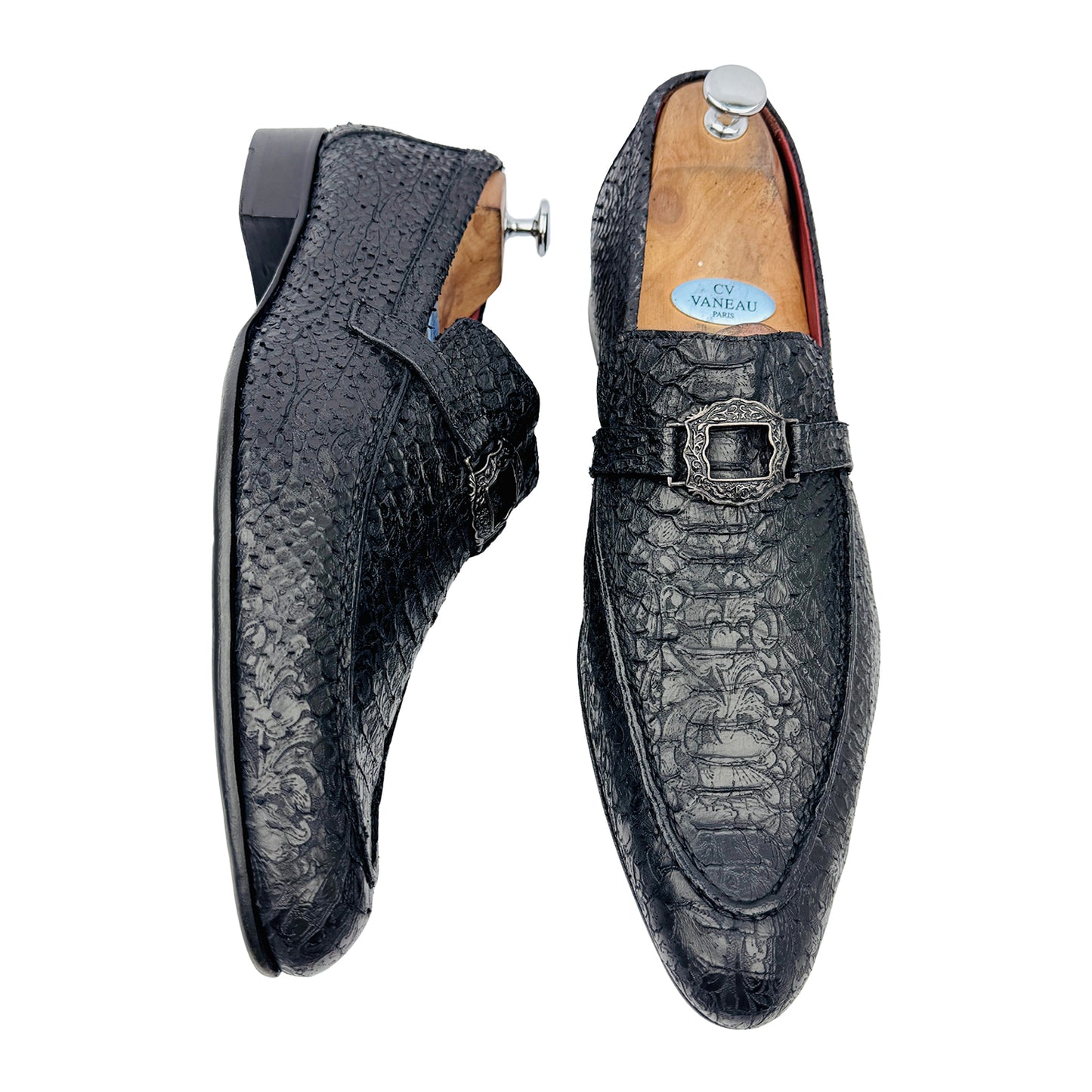 Roberto Cavalli Men's Black Crocodile Skin Leather Loafers (Size 45/46)