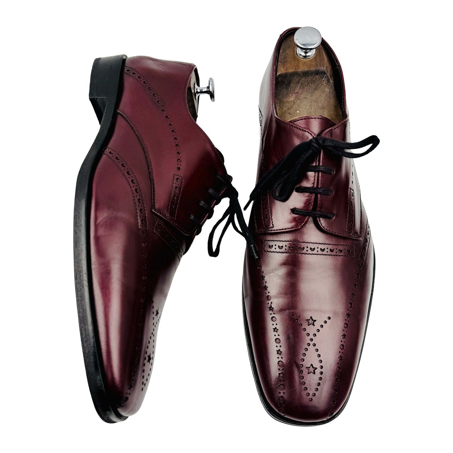 Kenzo Men's Maroon Leather Oxfords (Size 45)