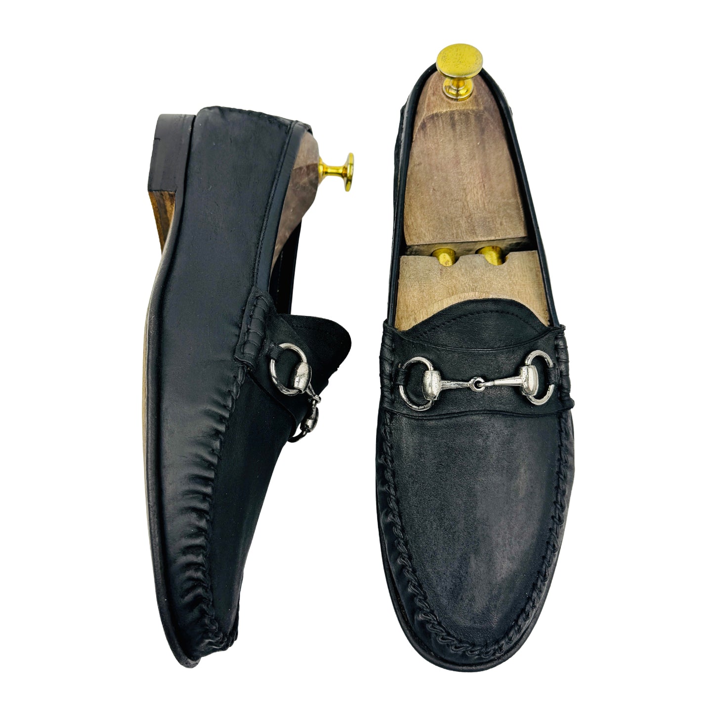 Gucci Black Leather Horsebit Loafers (Size 41.5)