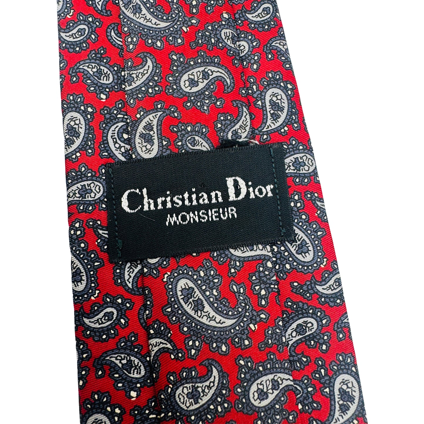 Christian Dior Red 'Paisley Pattern' Silk Tie (Size Regular)