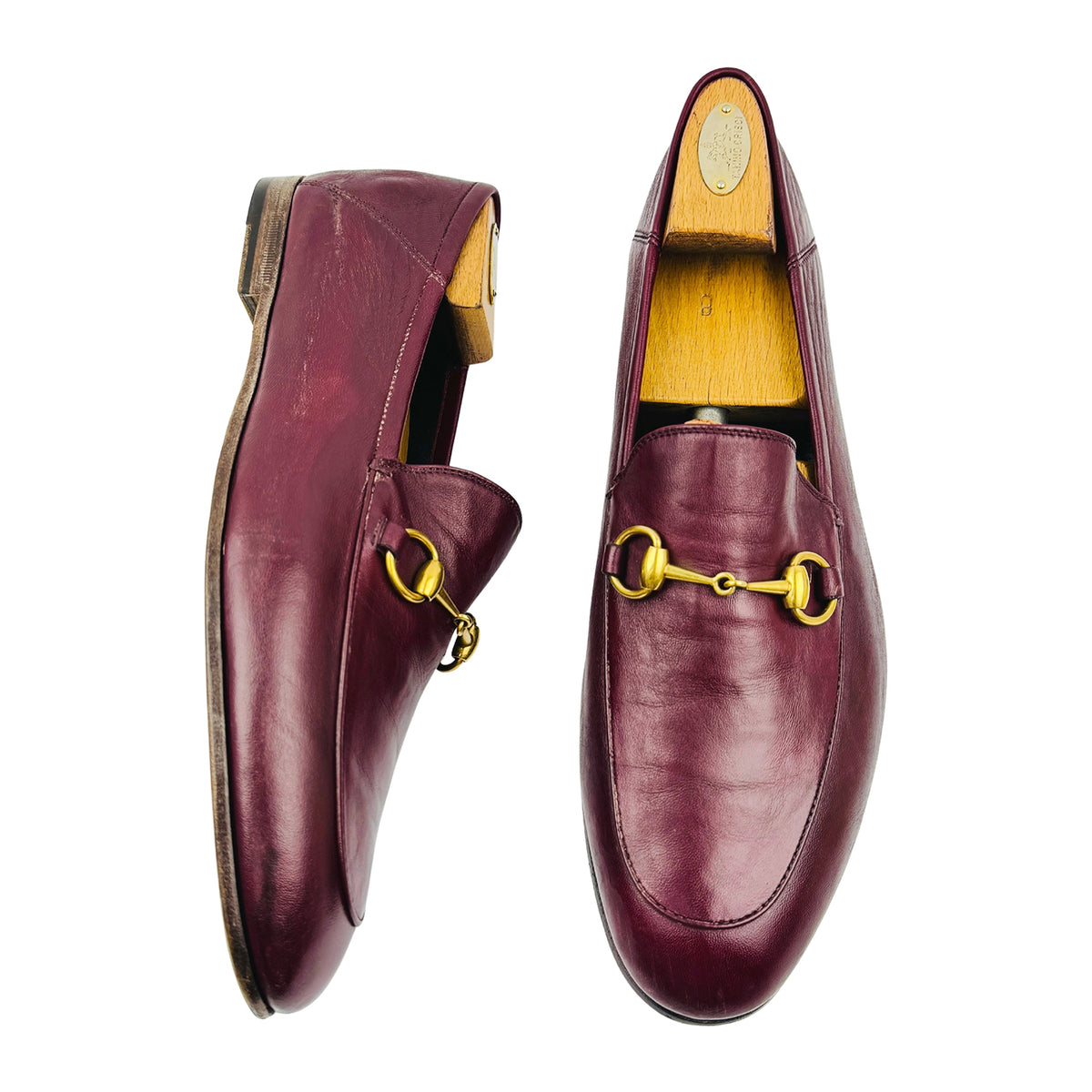 Gucci Men's Leather 'Rosso Ancora Red' Horsebit Loafers (Size 44/44.5)
