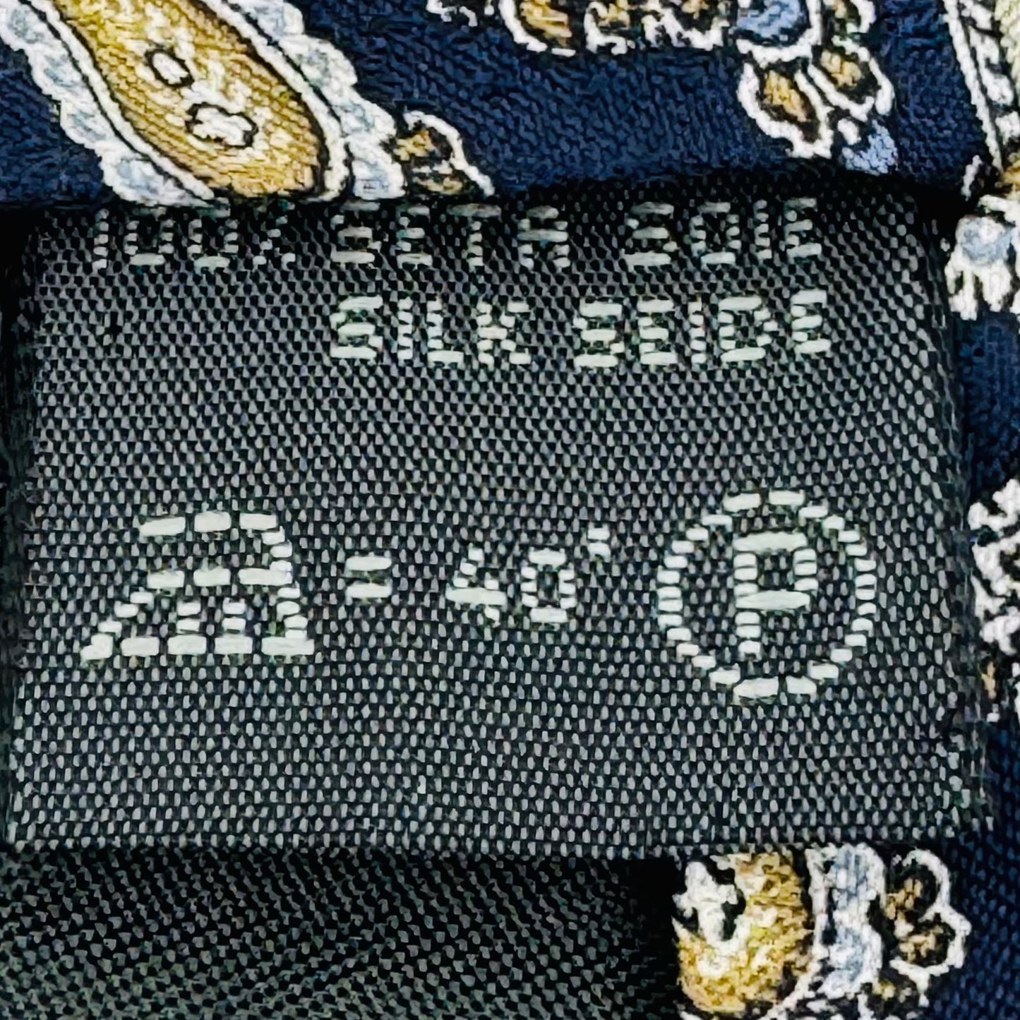 Ermenegildo Zegna Navy Blue 'Paisley Pattern' Silk Tie (Size Regular)