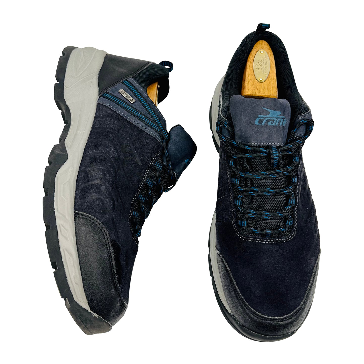 Crane Men's Blue Suede Leather Shoes (Size 44)