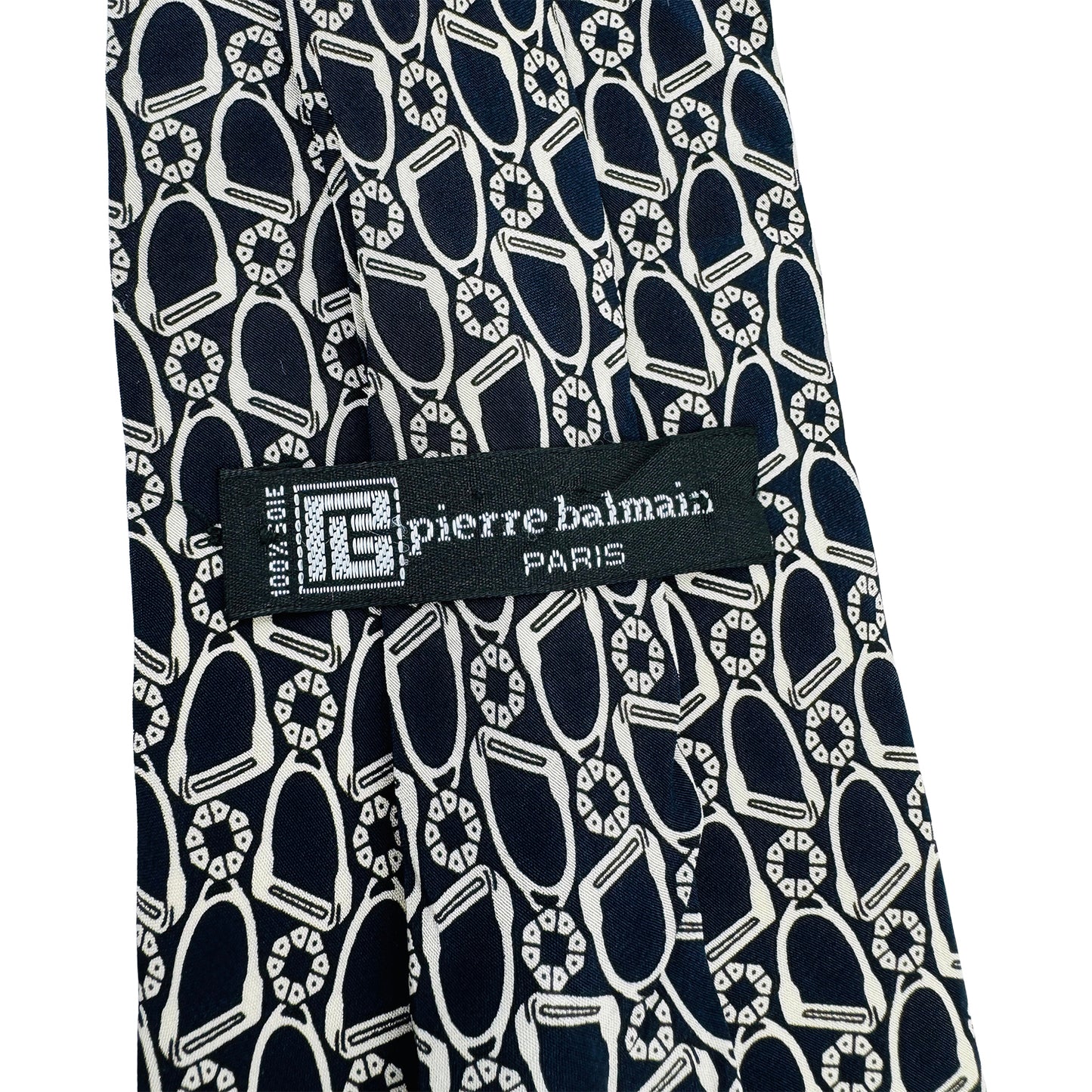 Pierre Balmain Dark Navy 'Geometric Pattern' Tie (Size Regular)