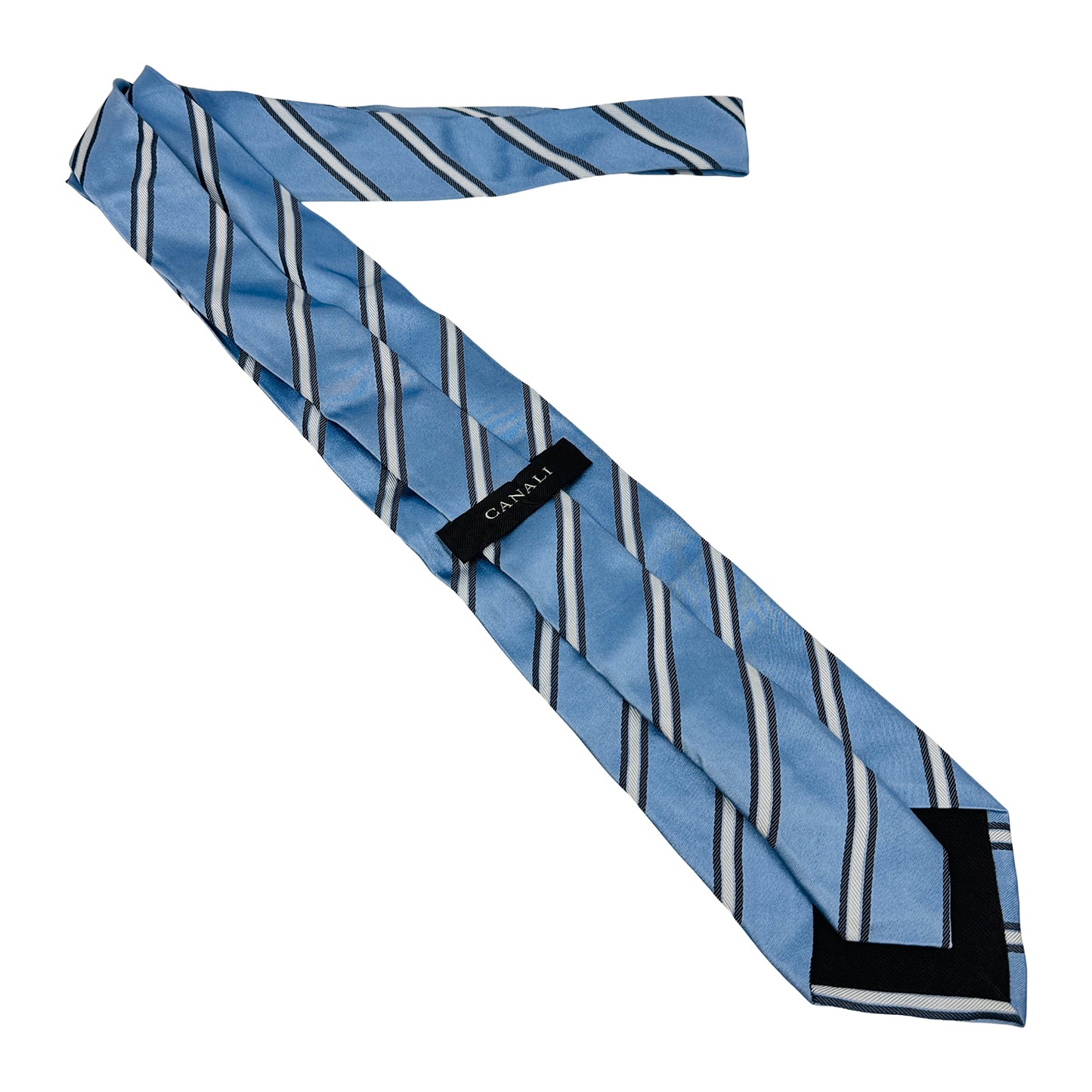 Canali Light Blue 'Stripes' Silk Tie (Size Regular)