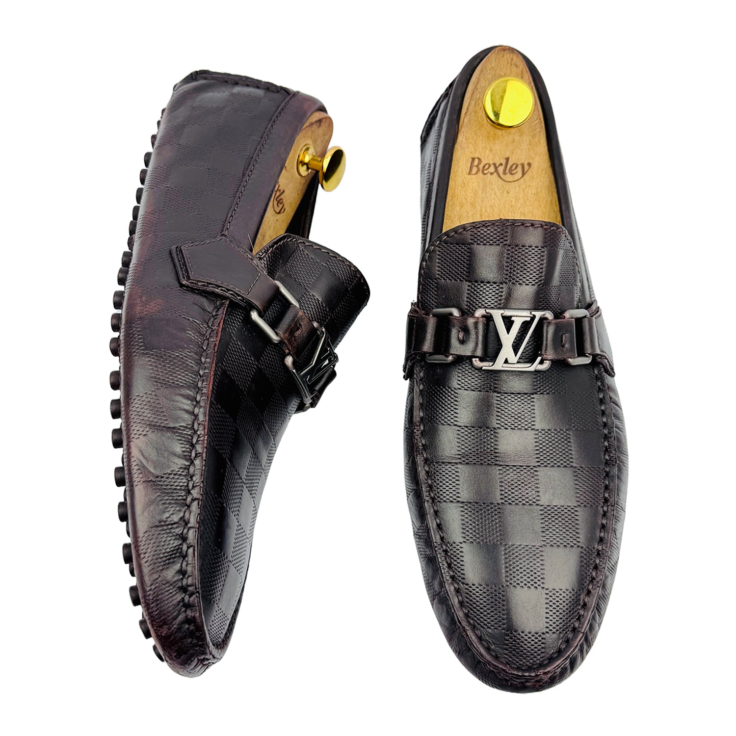 One Front One Cross image of Louis Vuitton Hockenheim Brown Moccasins  (Size 42.5)