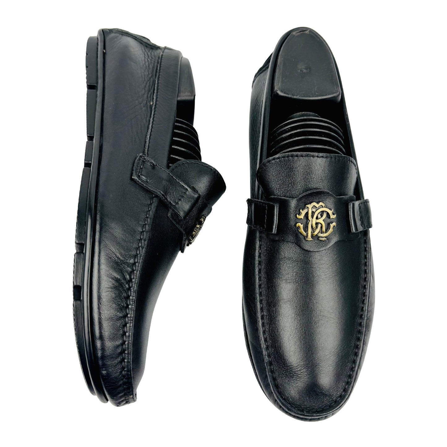 Roberto Cavalli Black Leather Loafers (Size 40)