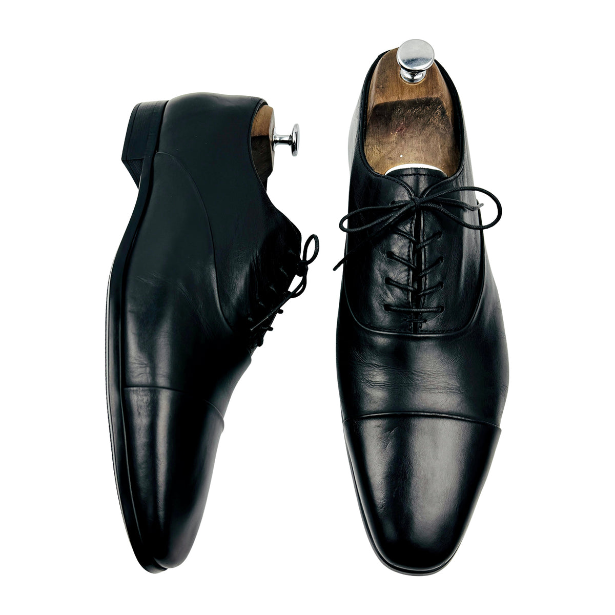 Giorgio Armani Men's Black Leather Oxfords (Size 44/44.5)