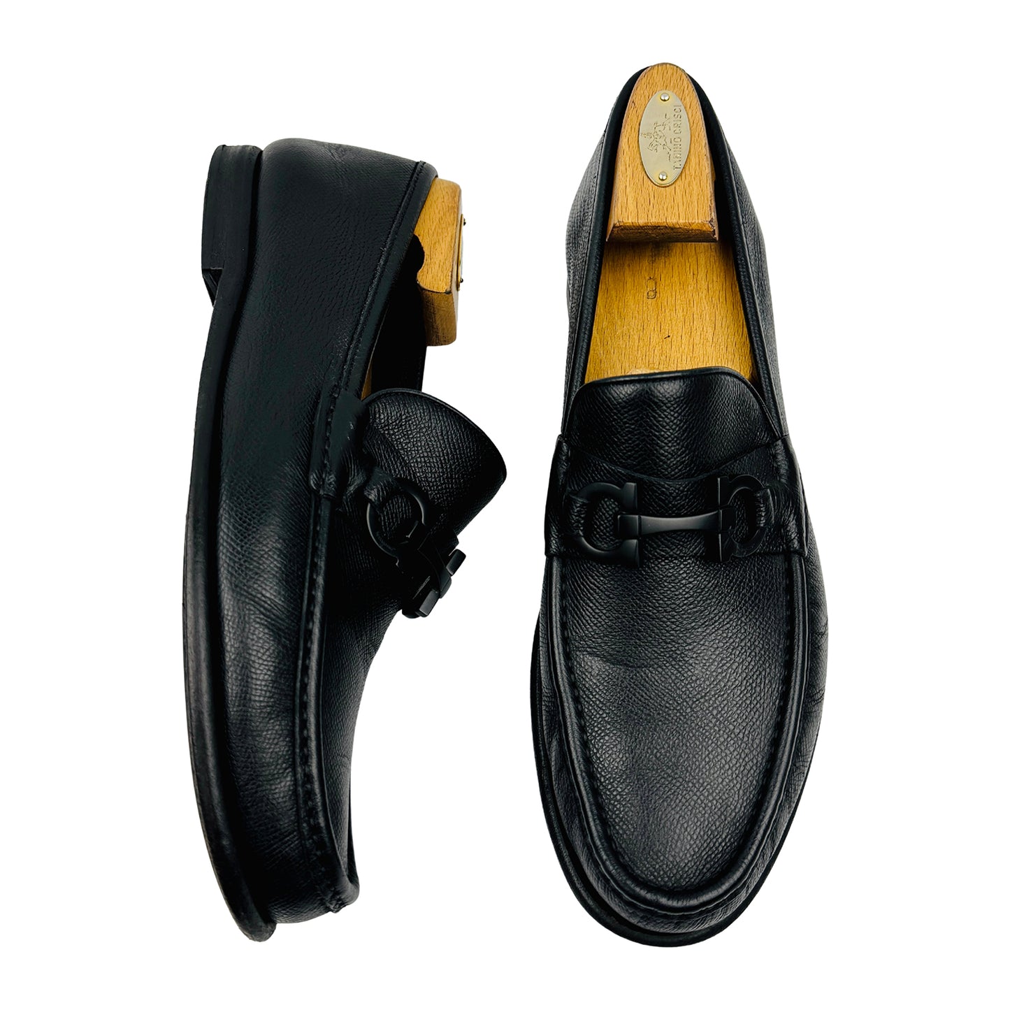 Salvatore Ferragamo Men's Black Gancini Bit Loafers (Size 42.5)