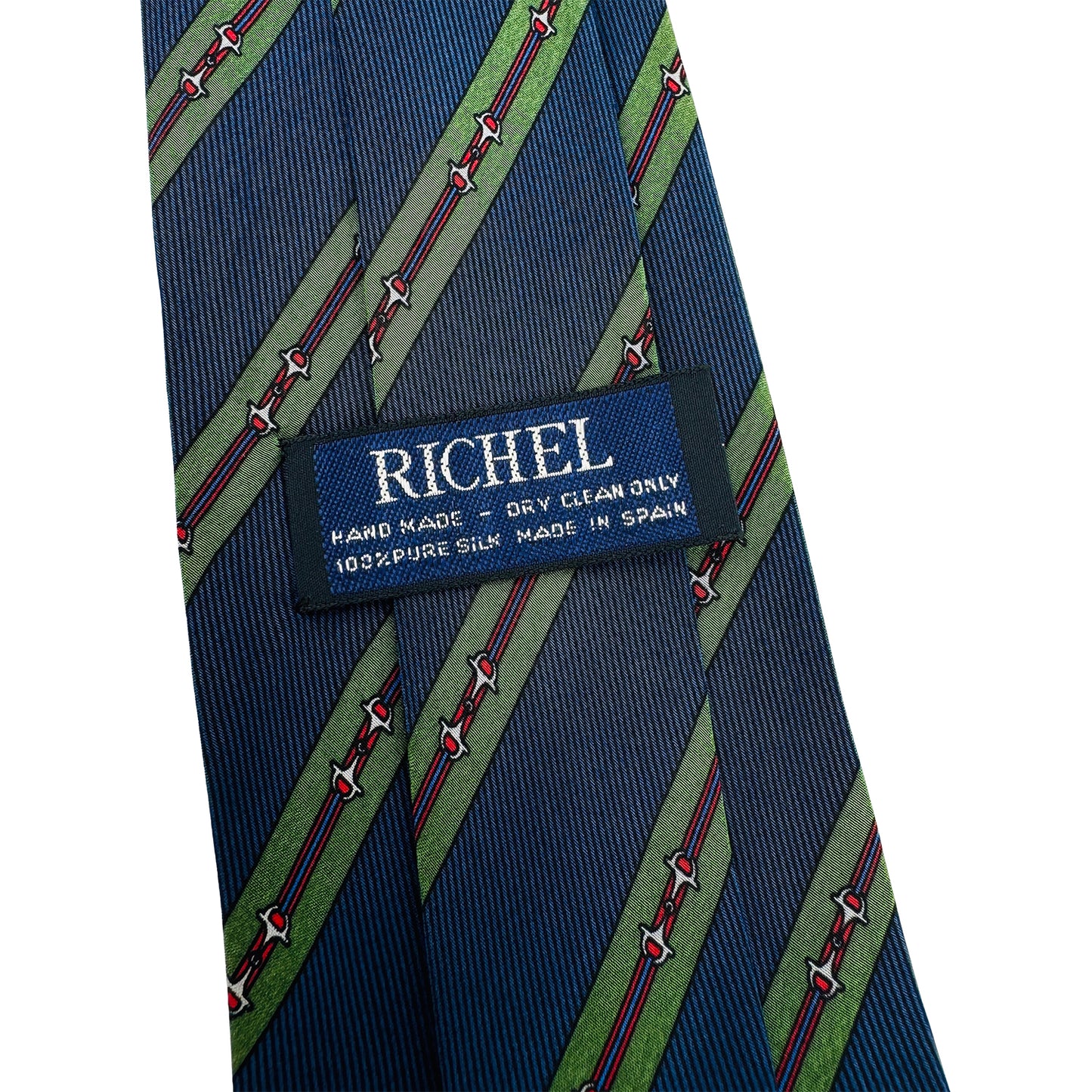 Richel Navy 'Diagonal Stripes' Silk Tie (Size Regular)