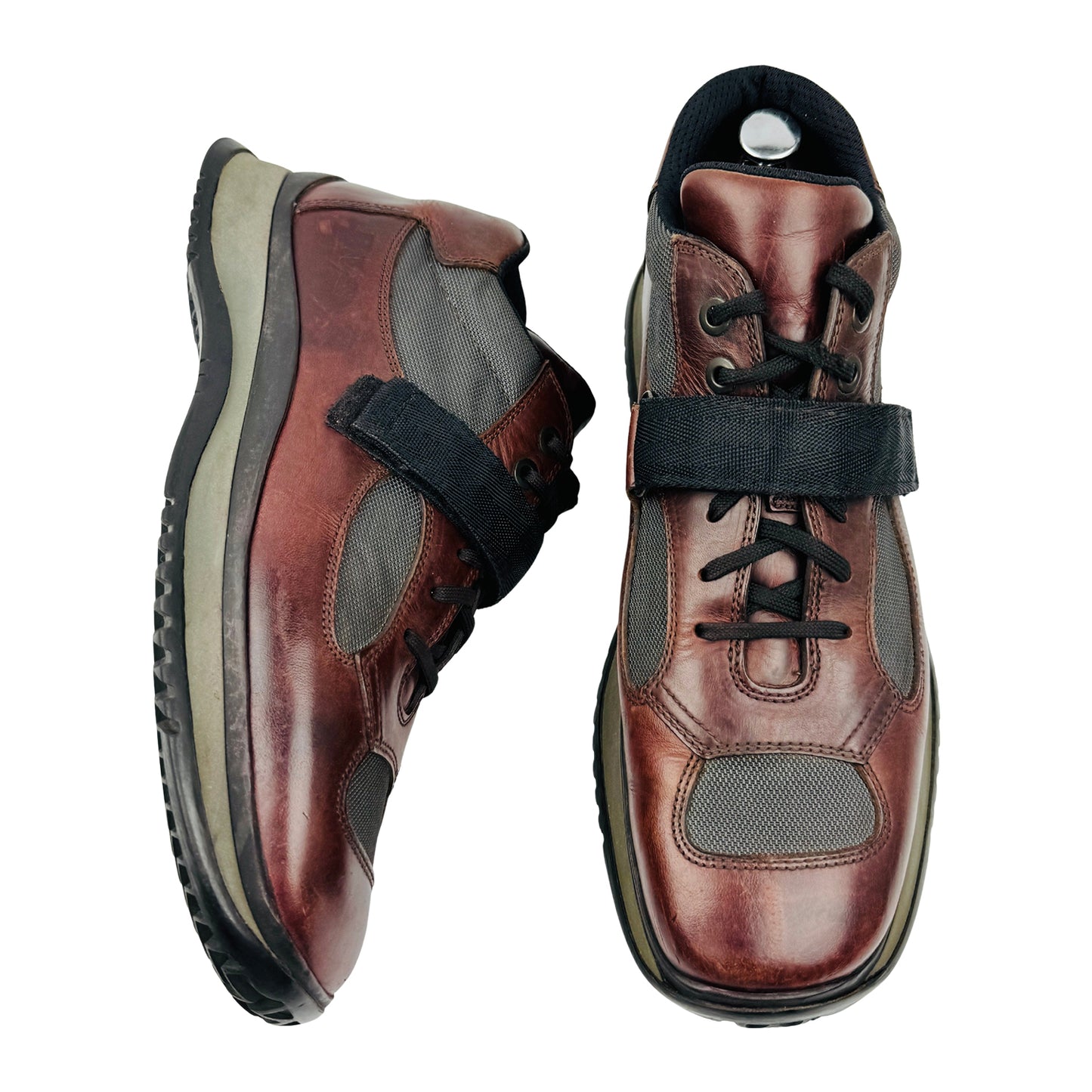 Prada Men's America's Cup Brown Leather Shoes (Size 45)