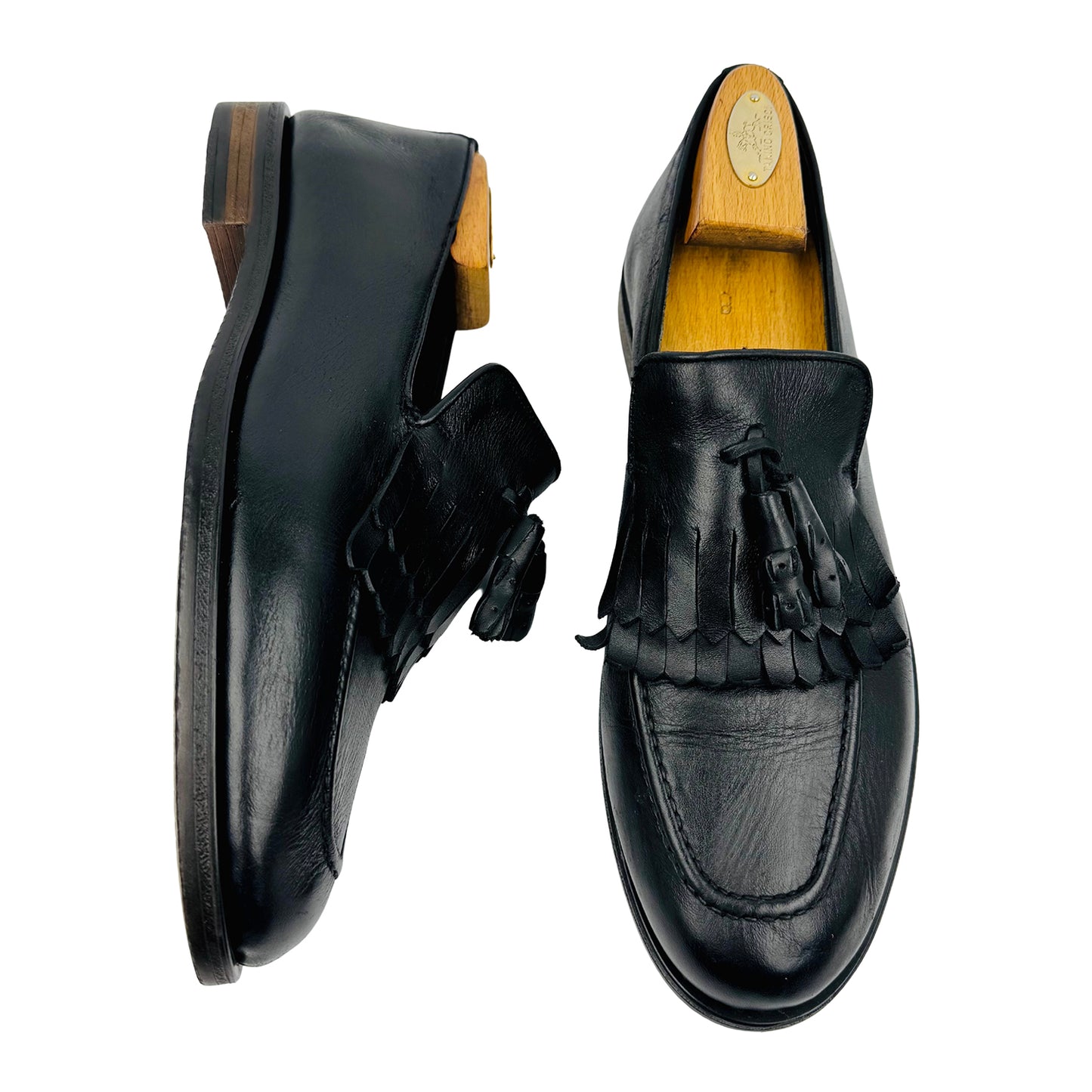 Silvio Massimo Men's Black Tassel Loafer (Size 42.5)
