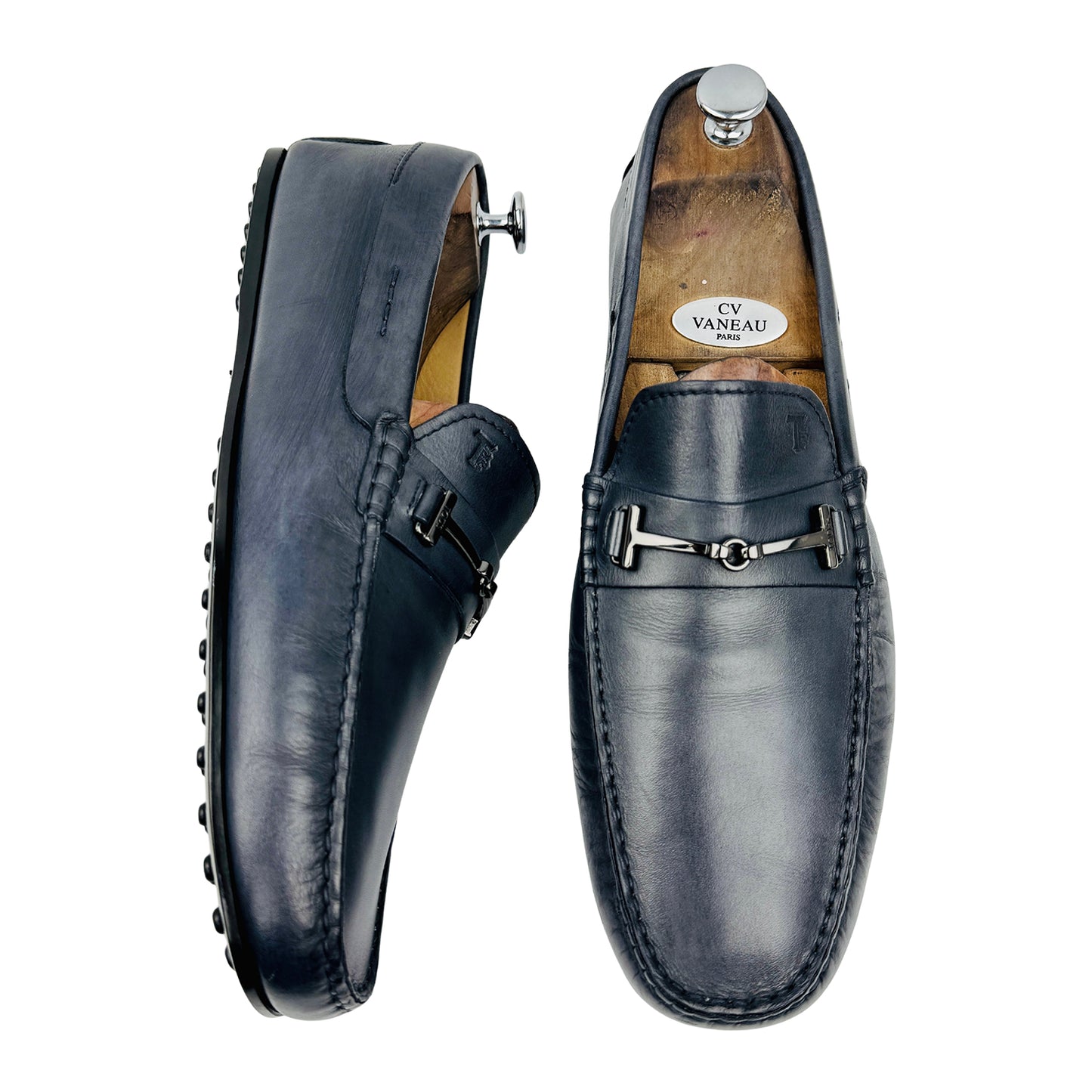 Tod’s Men's Blue Leather Loafers (Size 44)