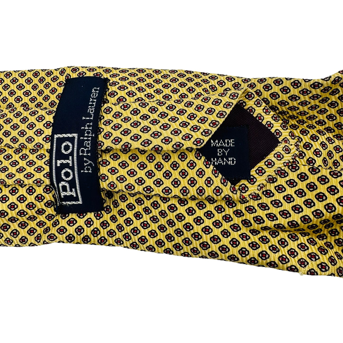 Ralph Lauren Polo Mustard 'Geometric Flower Motifs' Tie (Size Regular)