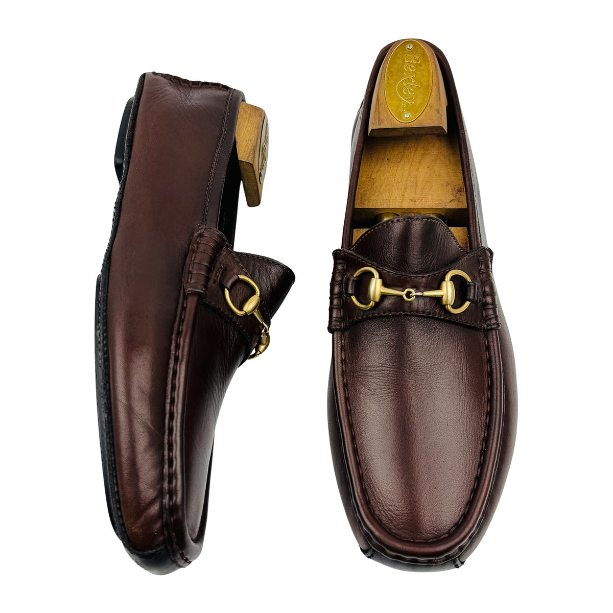Gucci Dark Brown Leather Horsebit Driving Loafers (Size 39)