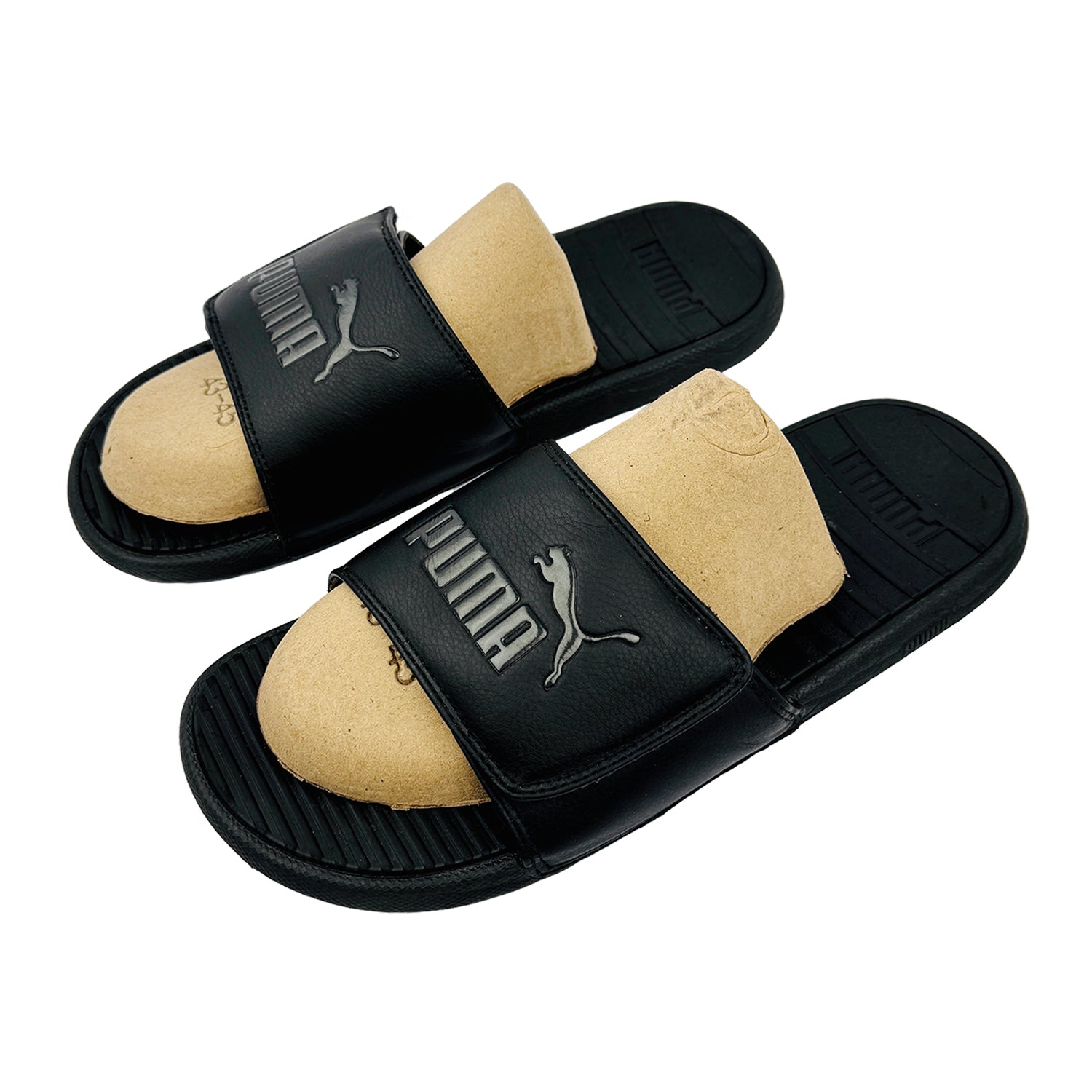 Left Side image of Puma Men's Cool Cat V Black Slides (Size 44/44.5) - 371044_02