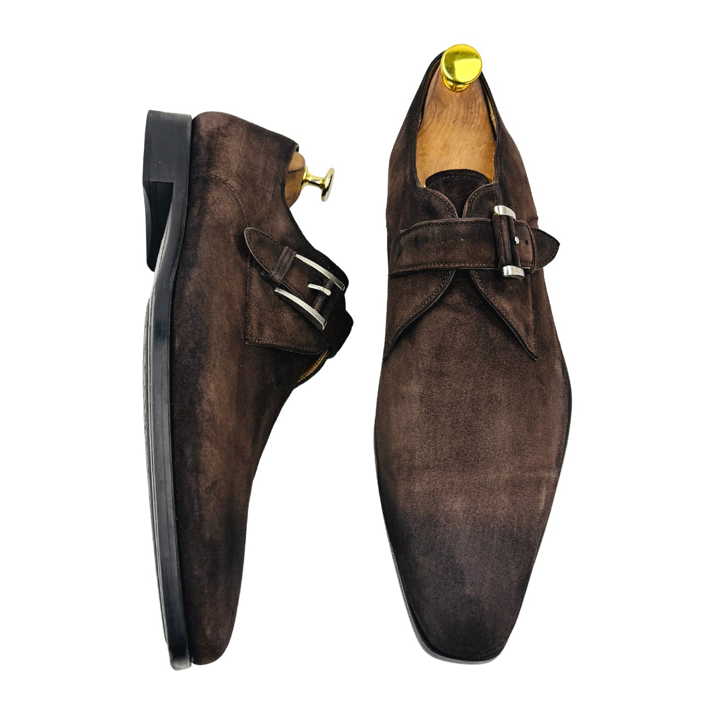Magnanni Men's Suede Monk Strap Shoes (Size 44/44.5)