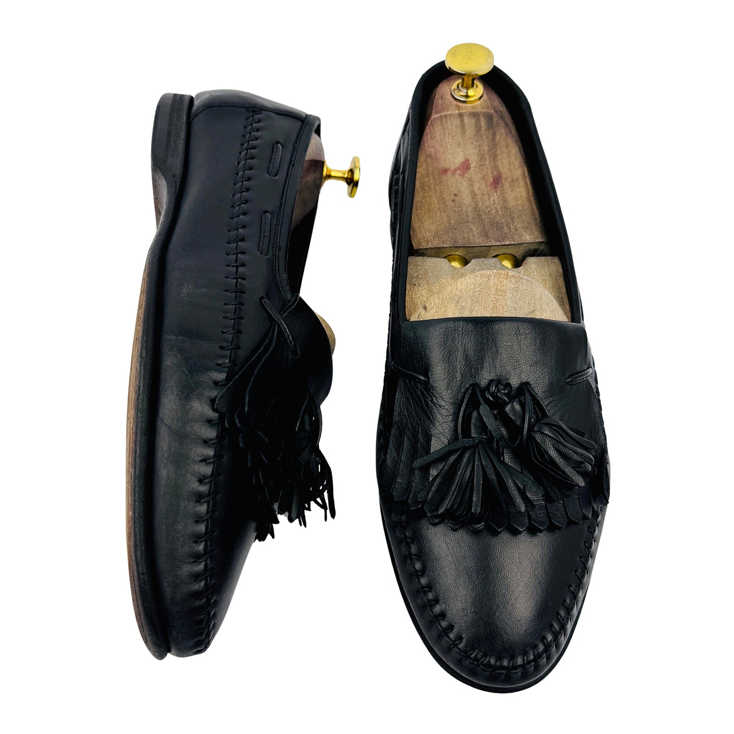 Santoni Men's Black Tasseled Loafers (Size 41.5/42) - 21711-01