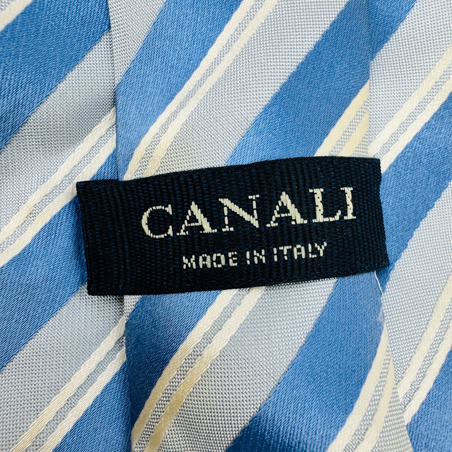 Canali Blue 'Stripes' Silk Tie (Size Regular)