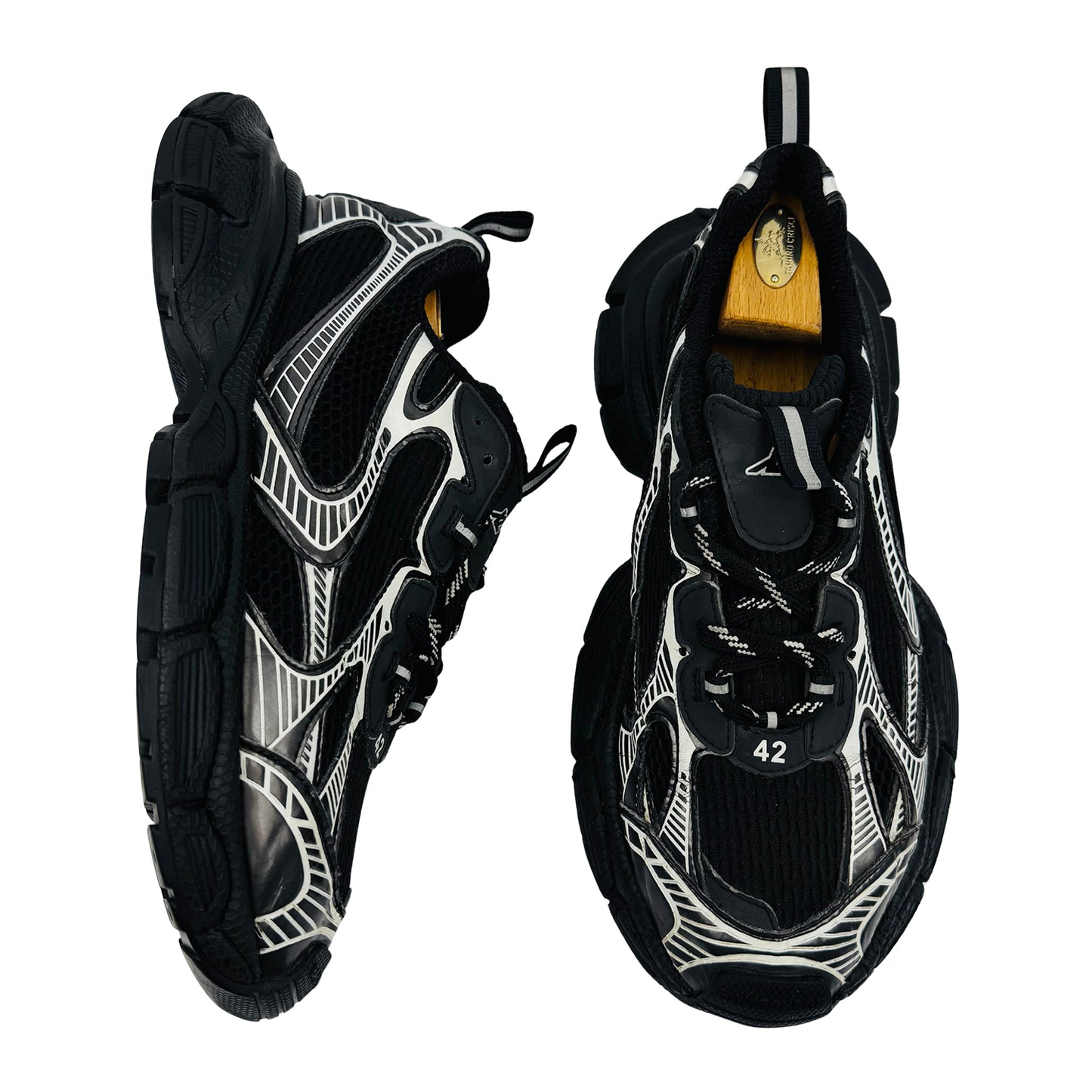 Balenciaga Men's 3XL 'Black Silver' Shoes (Size 42)