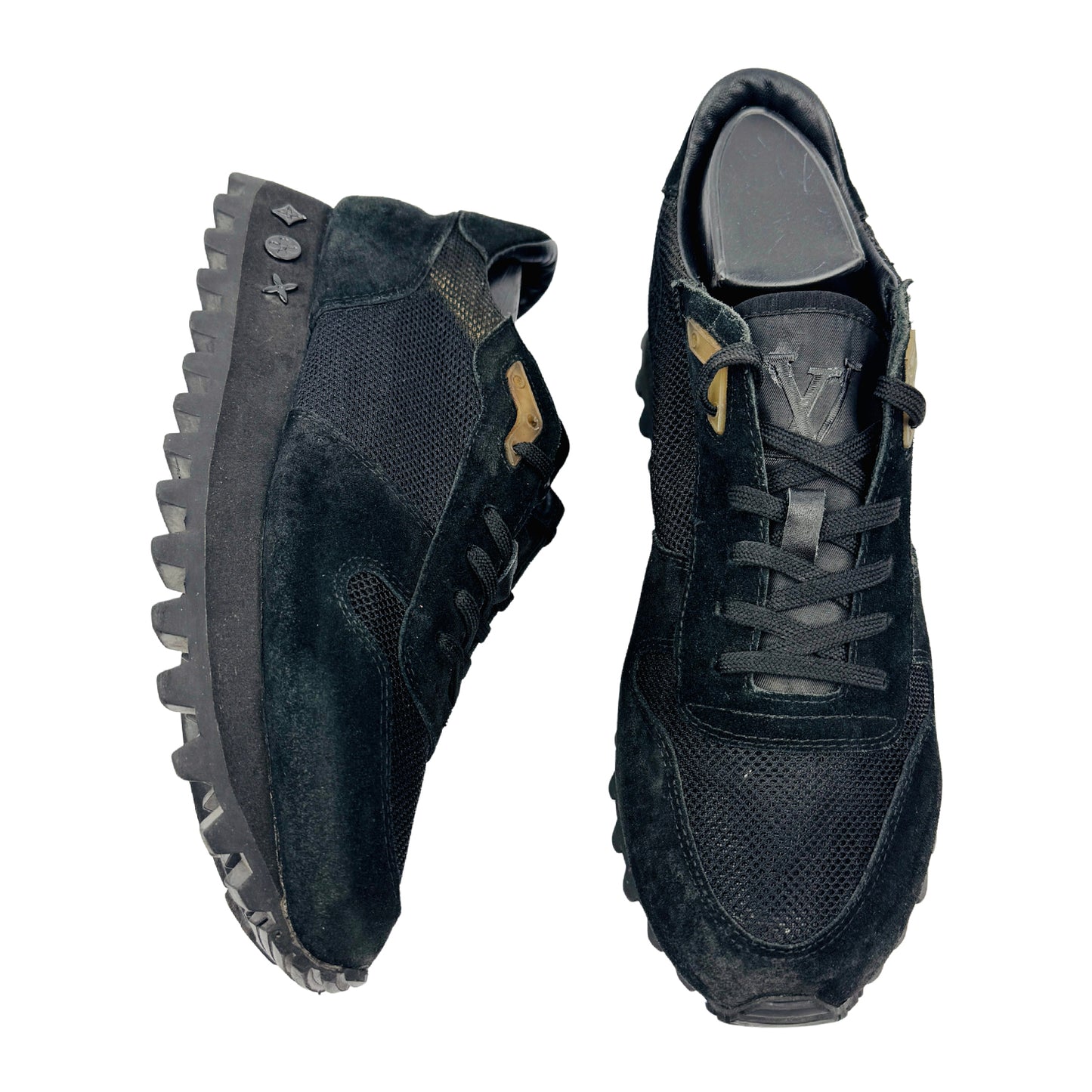 Louis Vuitton Runner Suede & Mesh Black Sneakers (Size 40/40.5)
