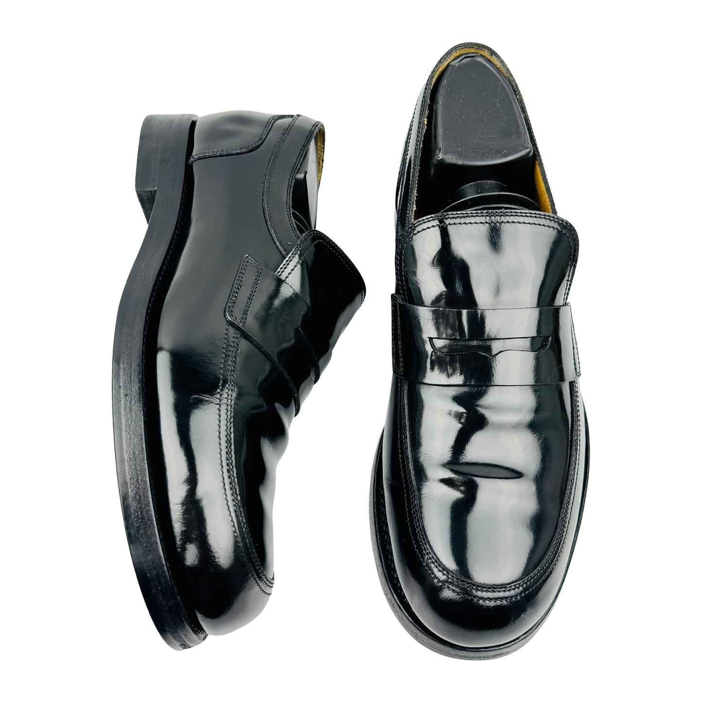Gucci Men's Black Leather Penny Loafers (Size 39/39.5)