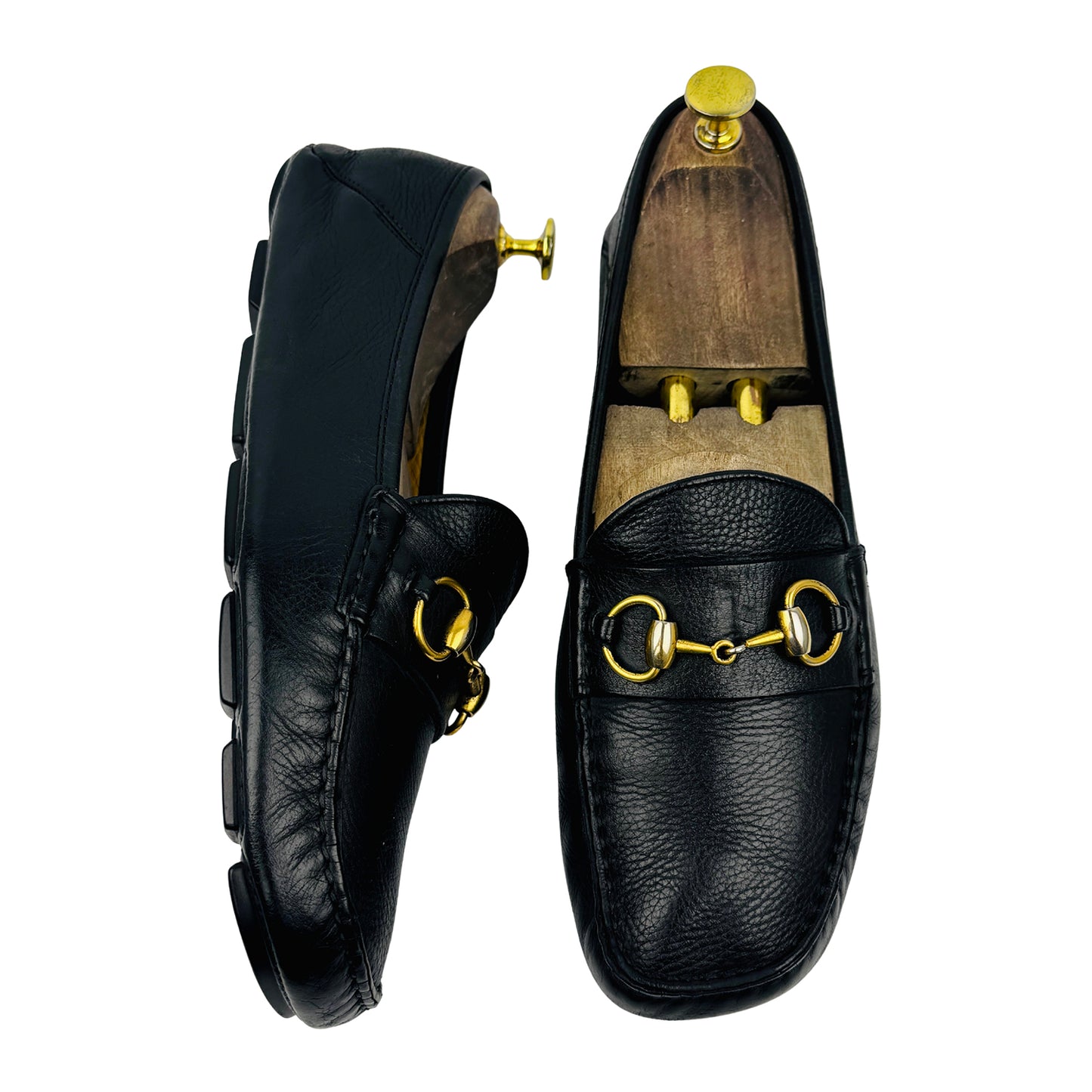 Gucci Men's Black Leather Horsebit Loafers (Size 42.5) - 548604