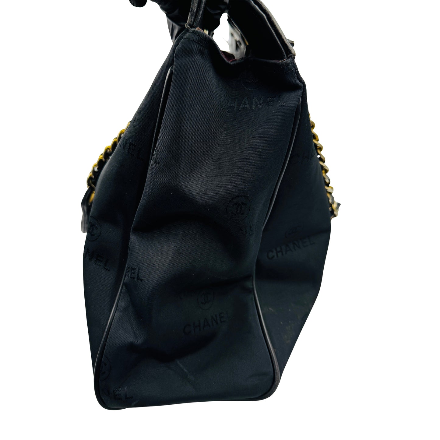 Chanel CC Black Jacquard Nylon French Made Handbag