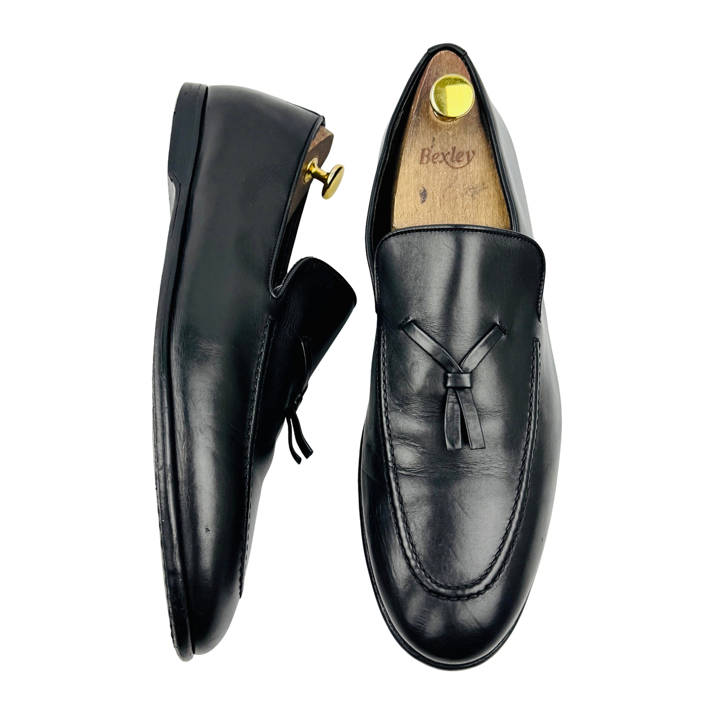 Gucci Men's Black Leather Loafers (Size 44)