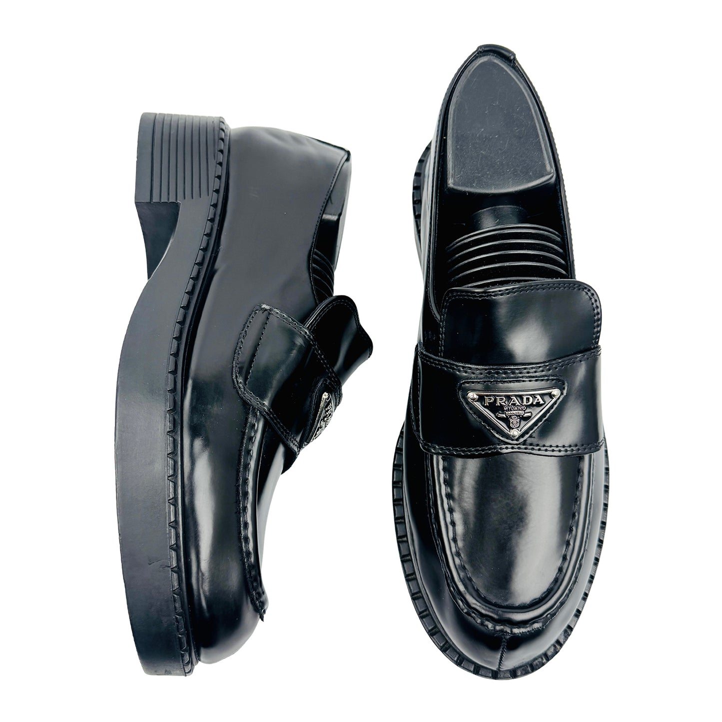 Prada Black Patent Leather Loafers (Size 38.5/39)