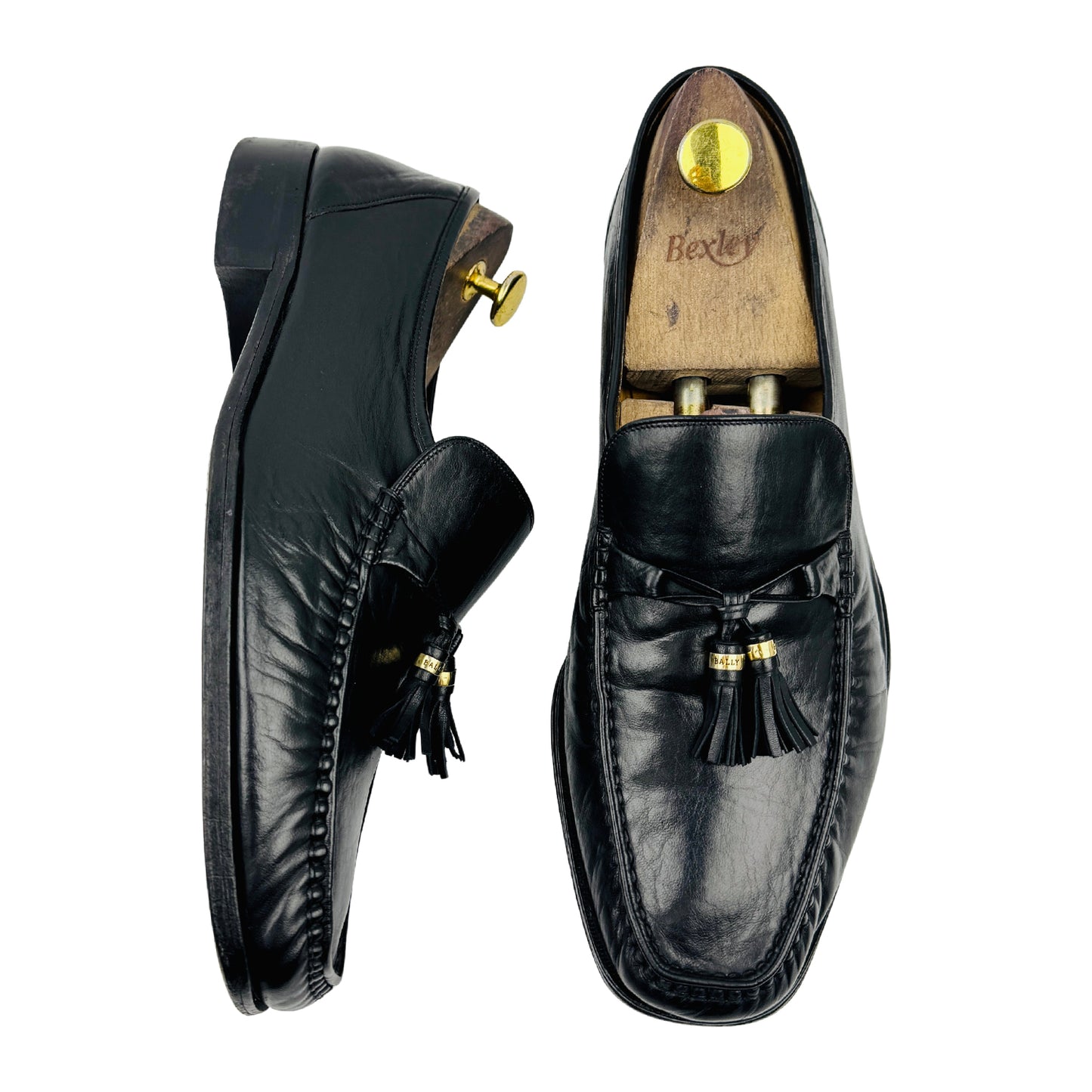 Bally Men's Black Leather Tassel Loafers (Size 43/43.5)