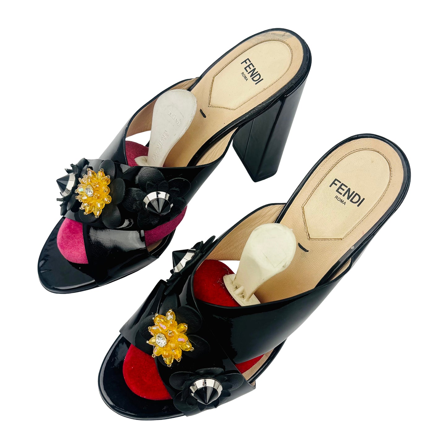 Fendi Women's Flowerland Patent Leather Heels (Size 39)