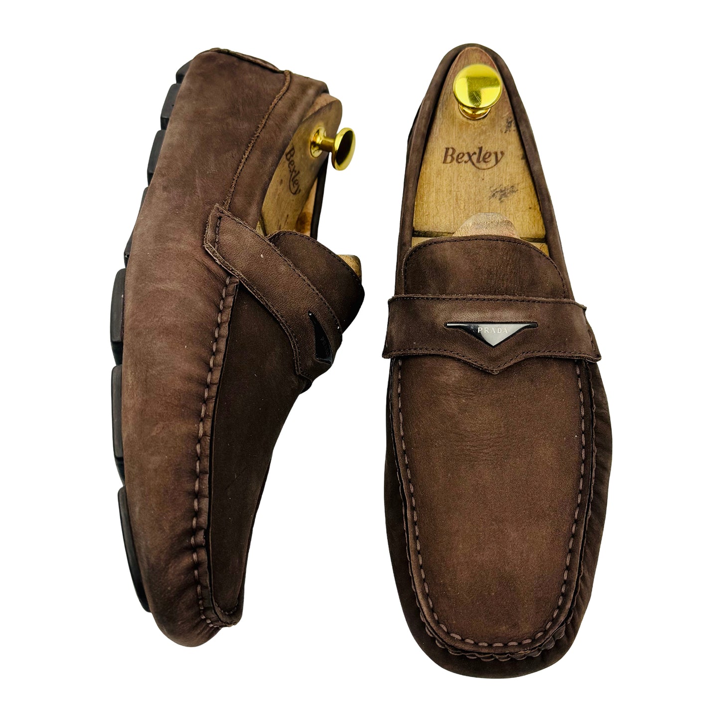 Prada Men's Brown Penny Suede Loafer (Size 42.5)