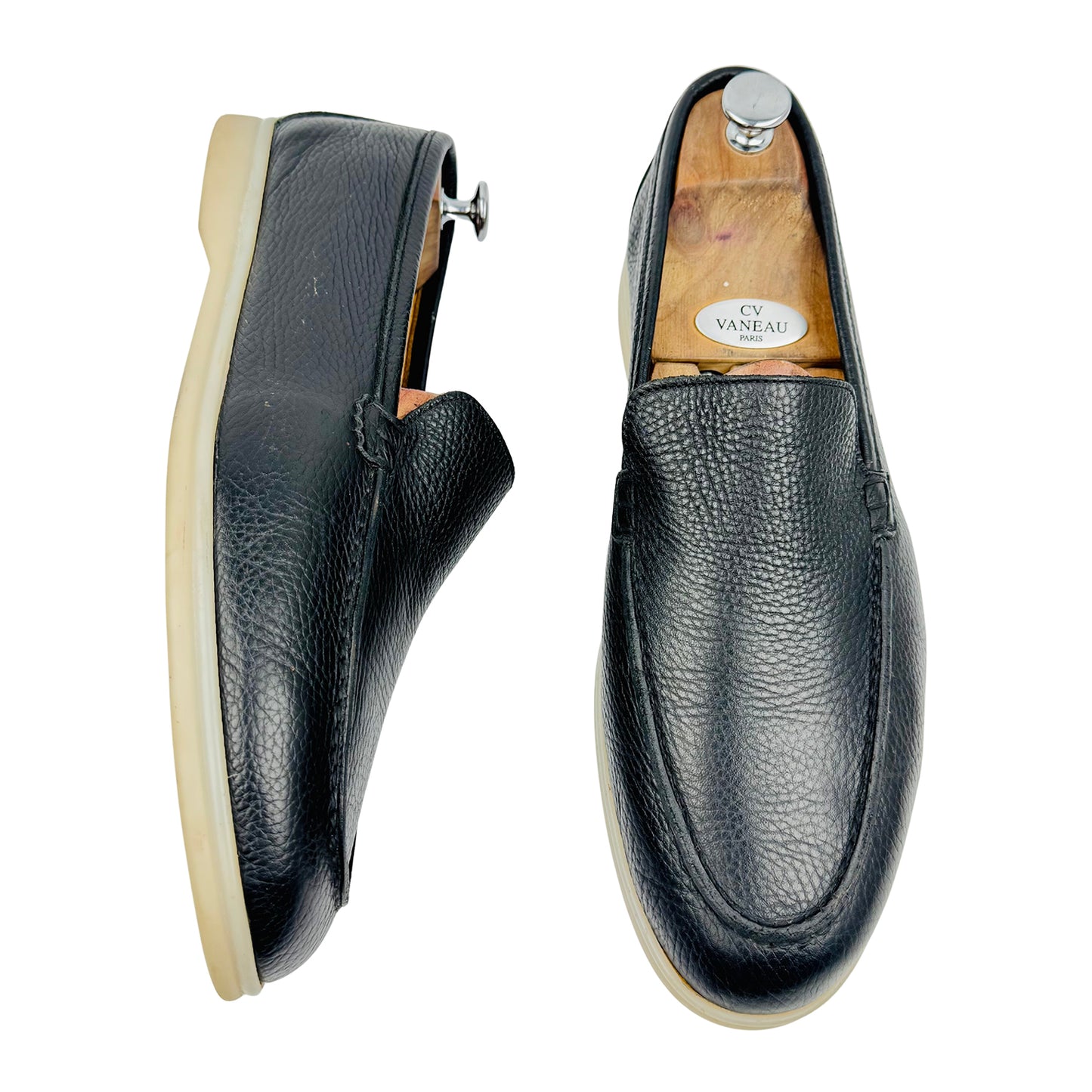 Loro Piana Men's Summer Walk Black Loafers (Size 44/44.5)