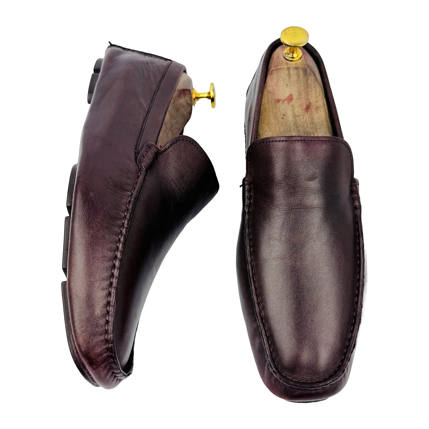 One Front One Cross image of Bally Men's Brown Driving Loafers (Size 41/41.5)