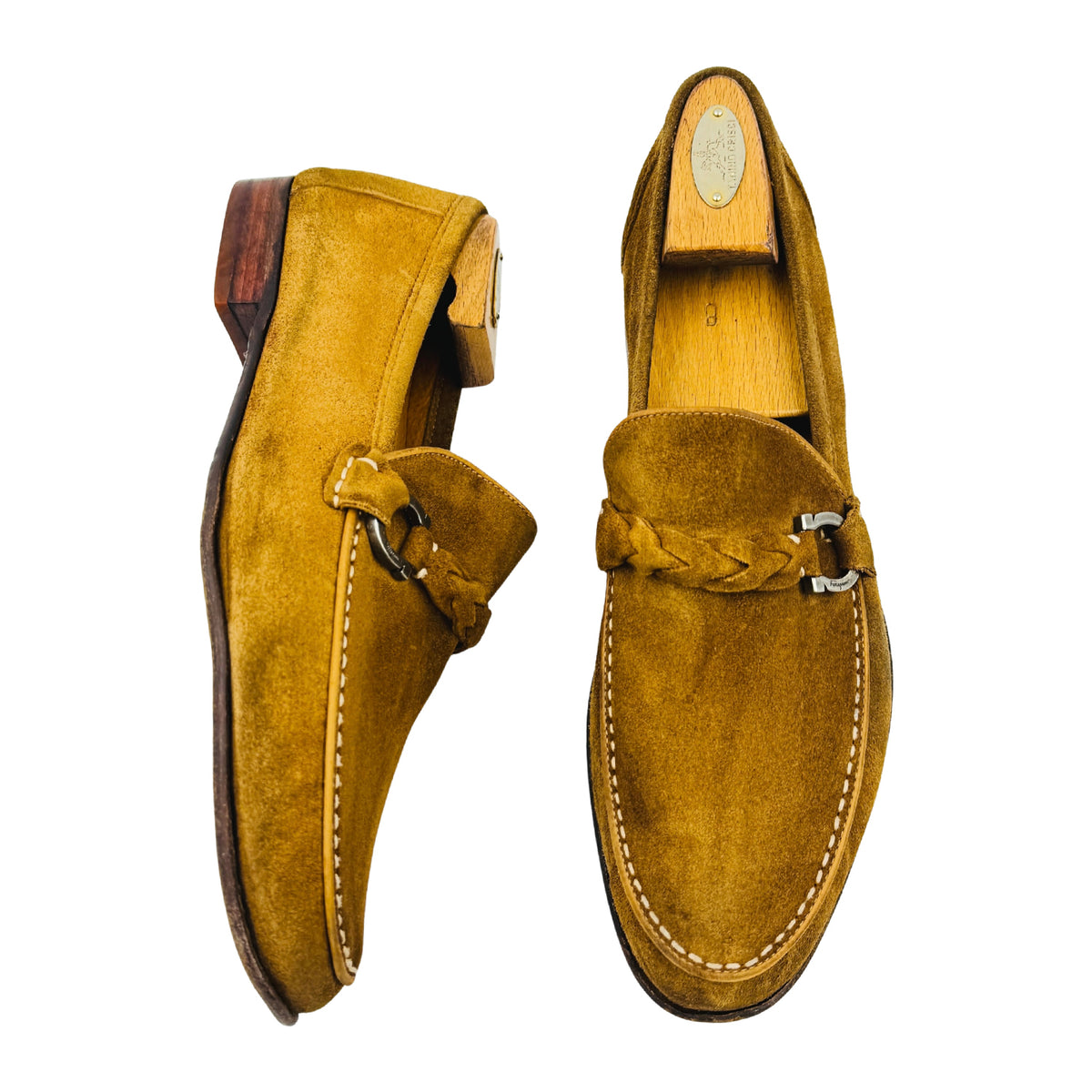 Salvatore Ferragamo Suede Gancini Loafers (Size 43.5)